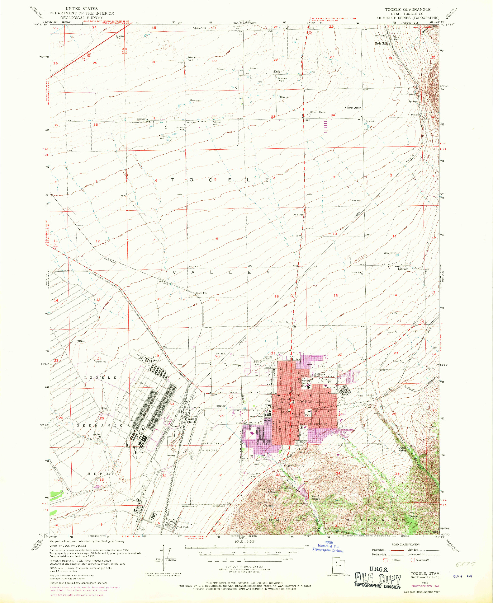 USGS 1:24000-SCALE QUADRANGLE FOR TOOELE, UT 1955