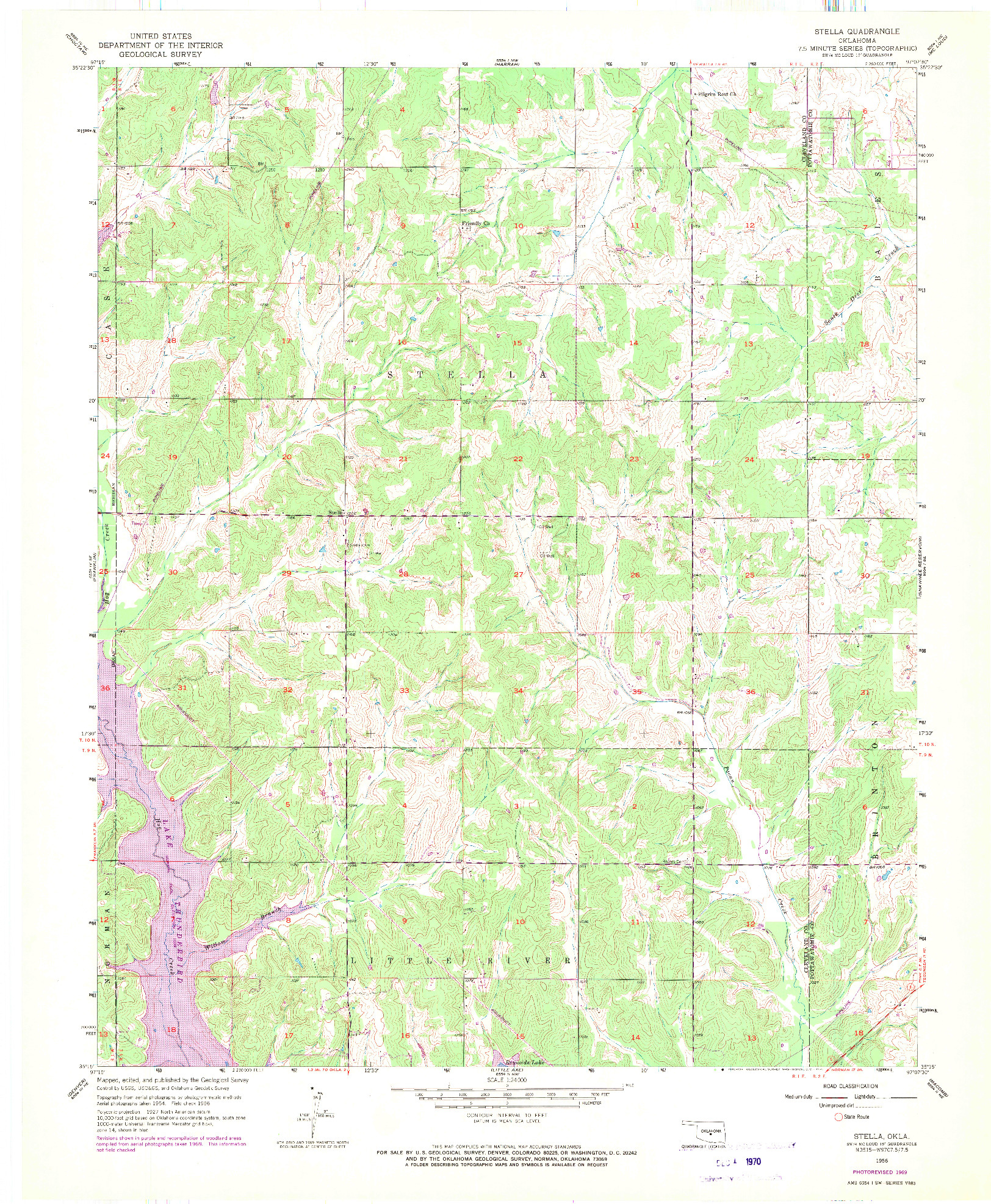 USGS 1:24000-SCALE QUADRANGLE FOR STELLA, OK 1956