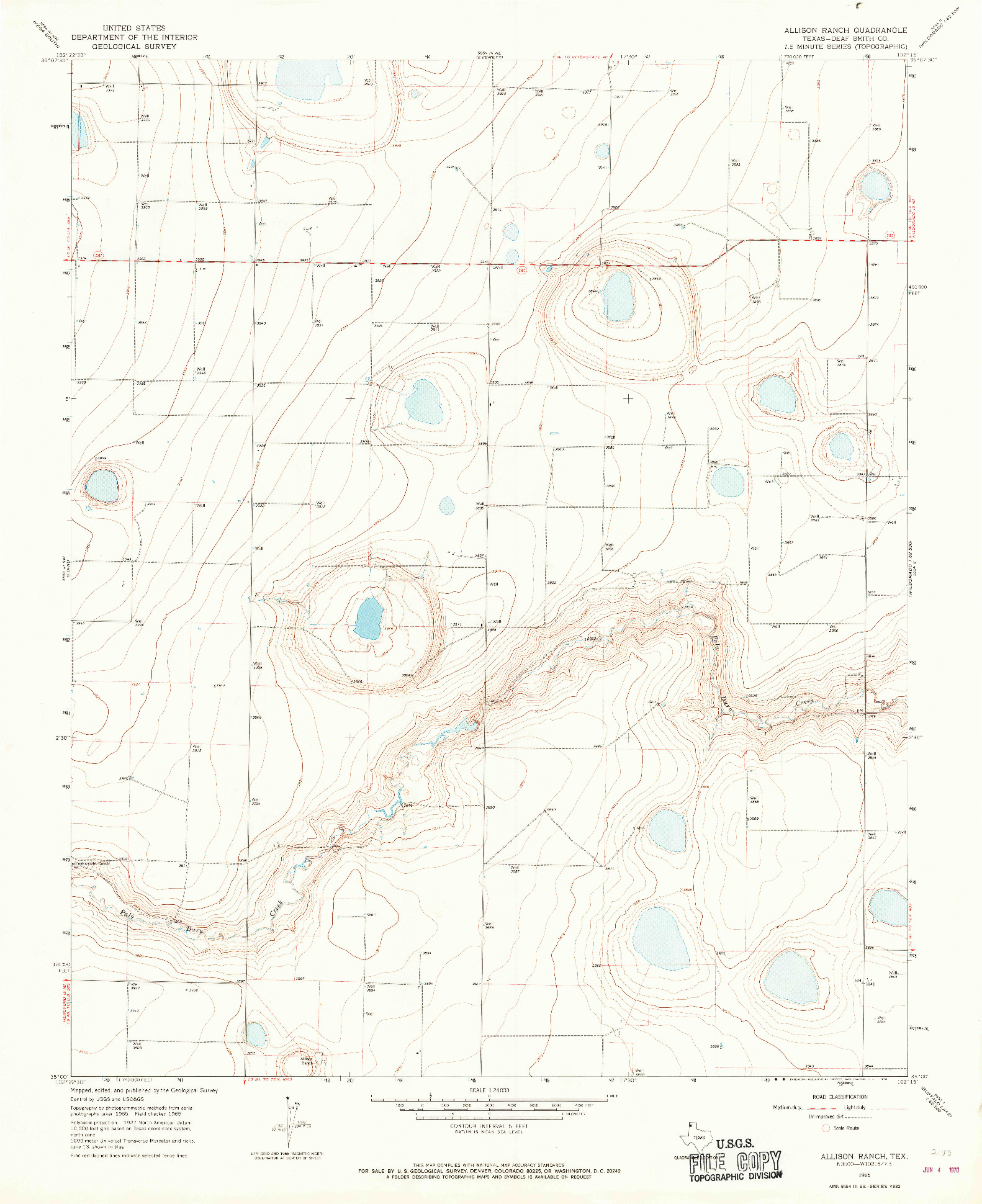 USGS 1:24000-SCALE QUADRANGLE FOR ALLISON RANCH, TX 1965