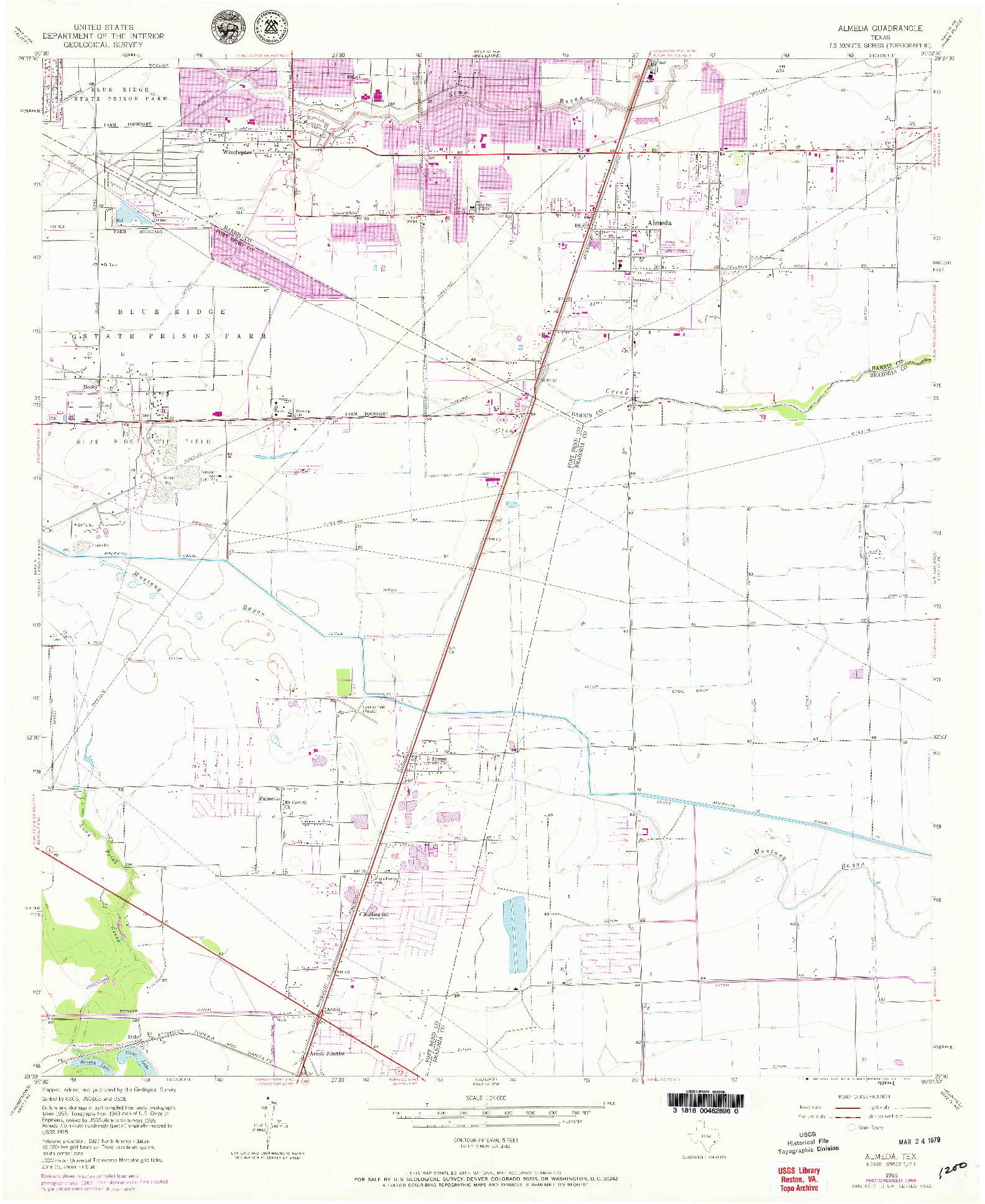 USGS 1:24000-SCALE QUADRANGLE FOR ALMEDA, TX 1955