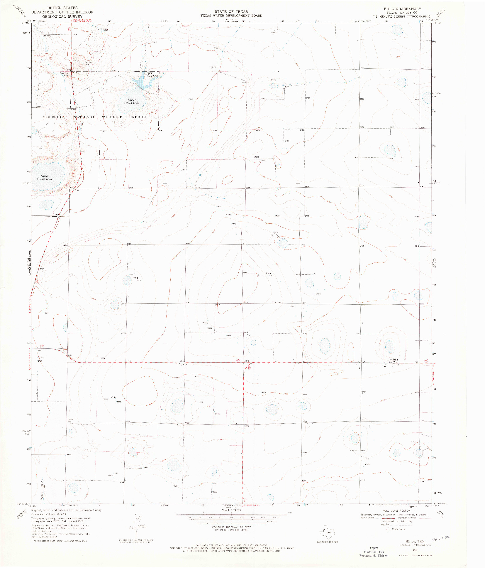 USGS 1:24000-SCALE QUADRANGLE FOR BULA, TX 1968