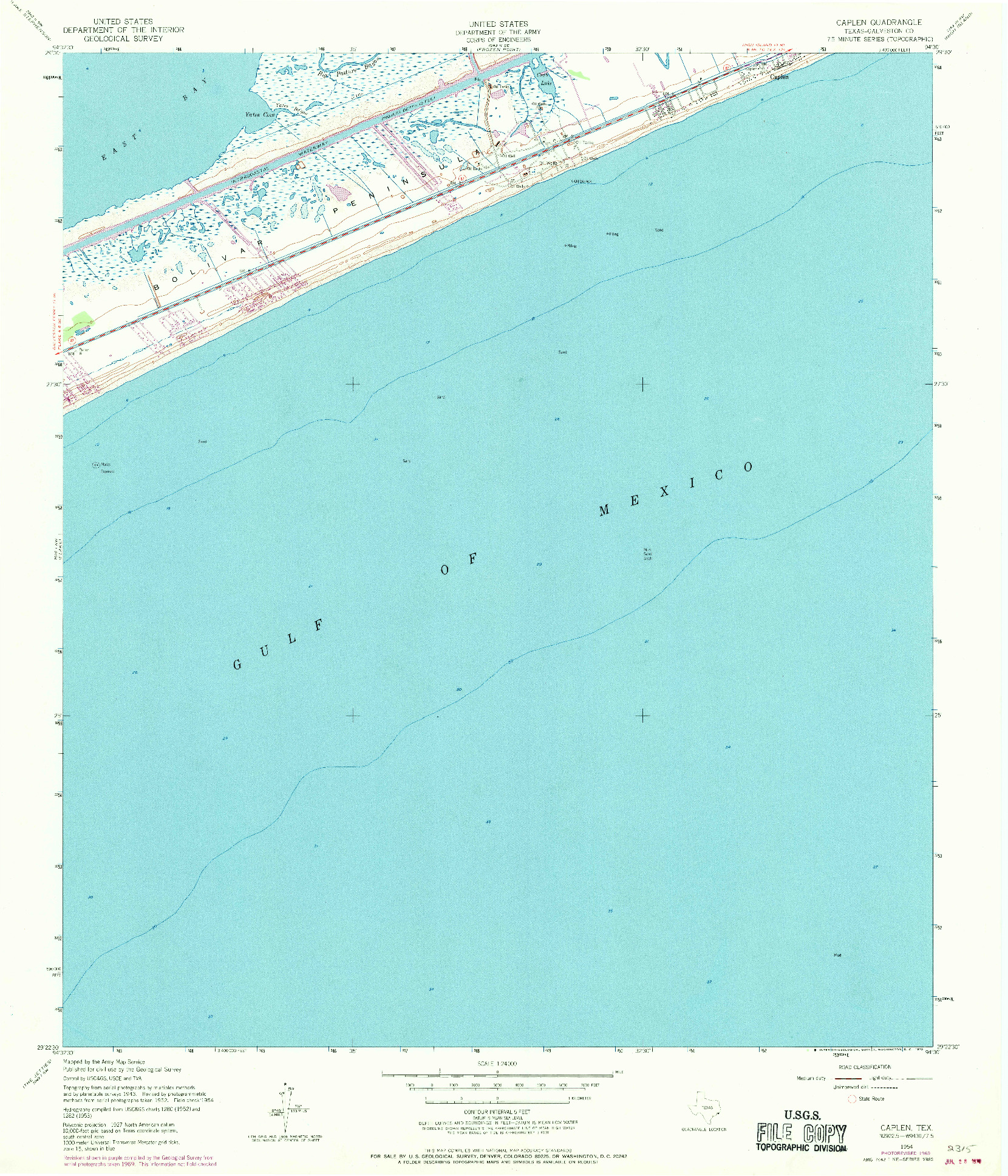 USGS 1:24000-SCALE QUADRANGLE FOR CAPLEN, TX 1954