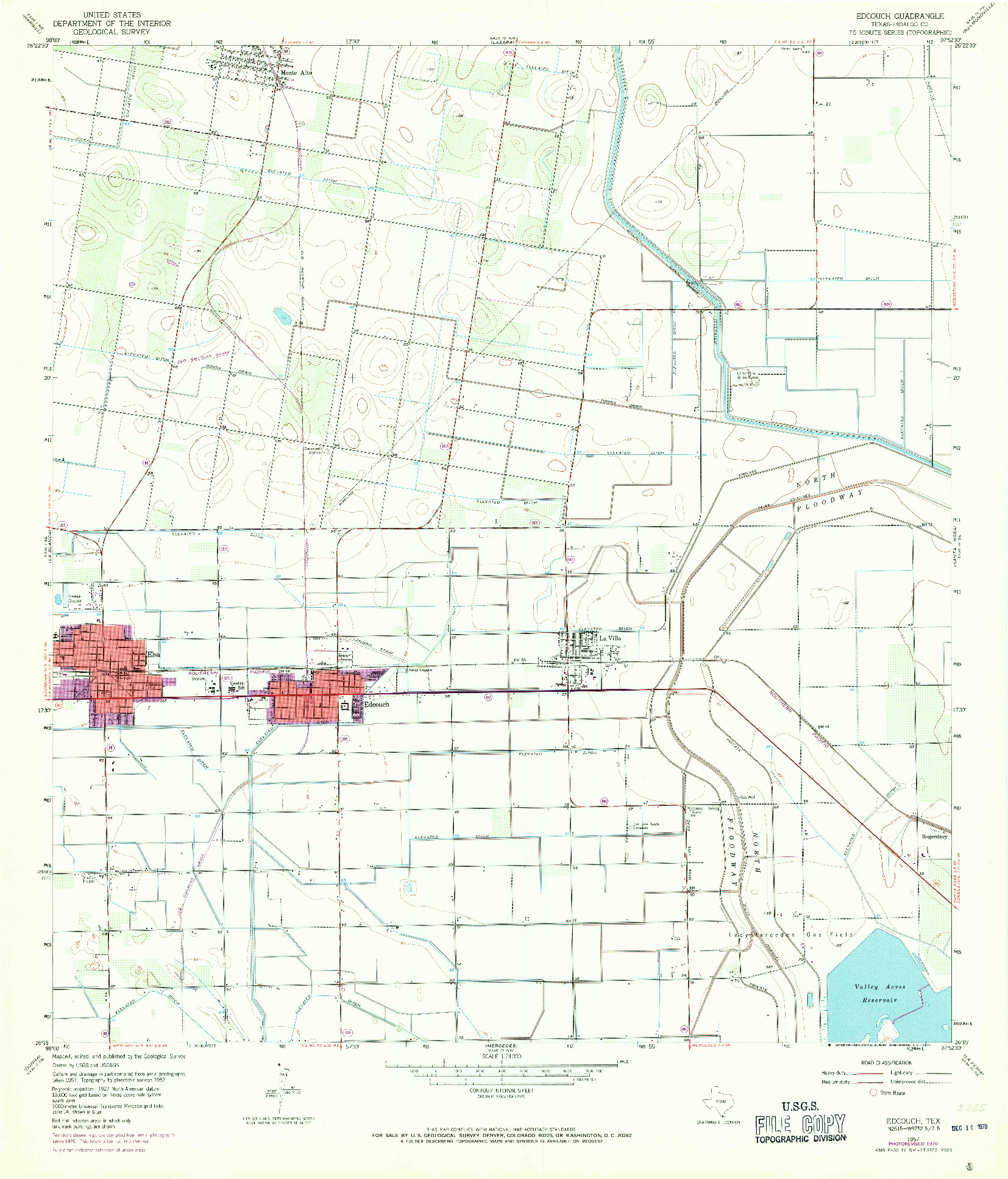 USGS 1:24000-SCALE QUADRANGLE FOR EDCOUCH, TX 1957