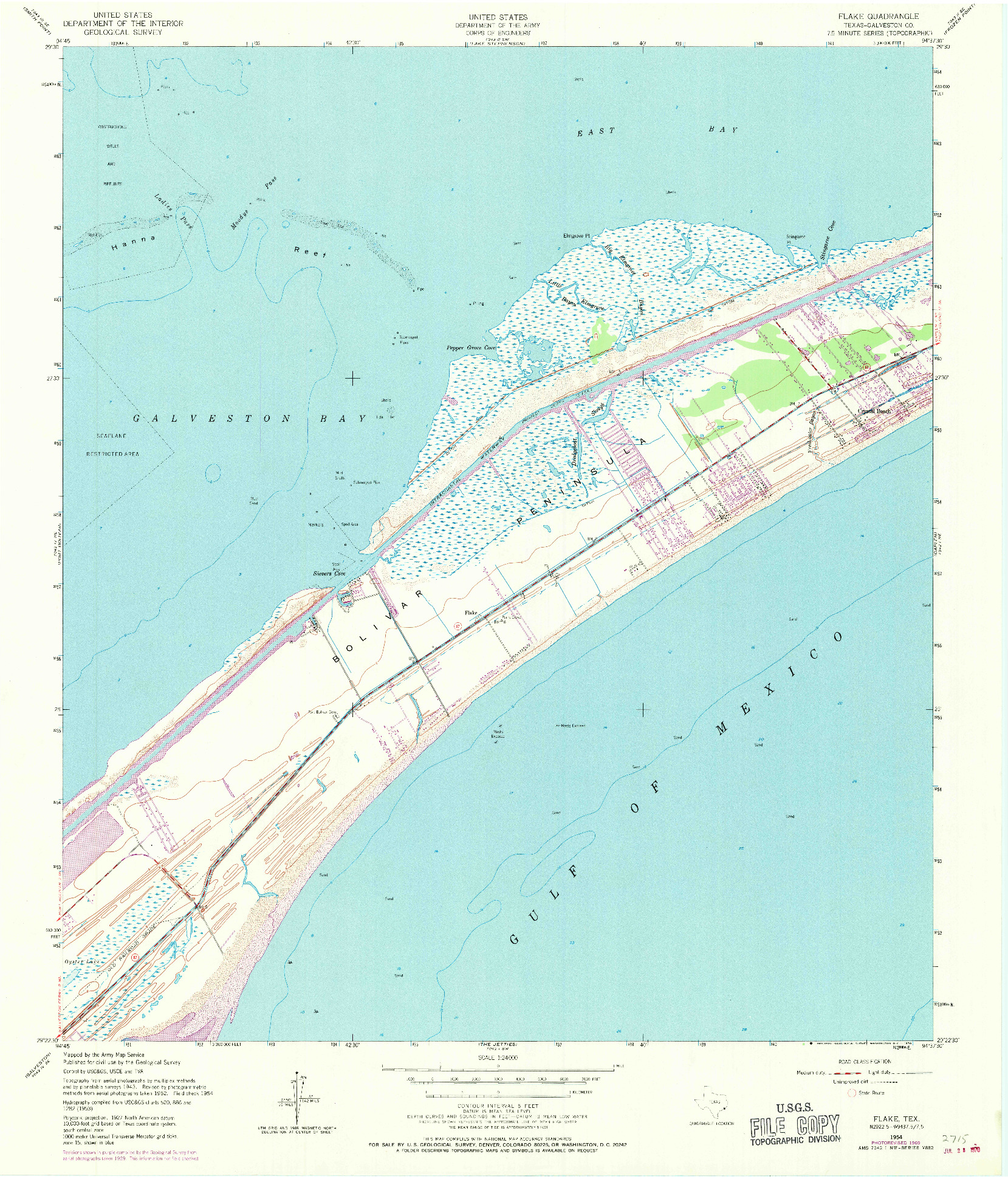 USGS 1:24000-SCALE QUADRANGLE FOR FLAKE, TX 1954