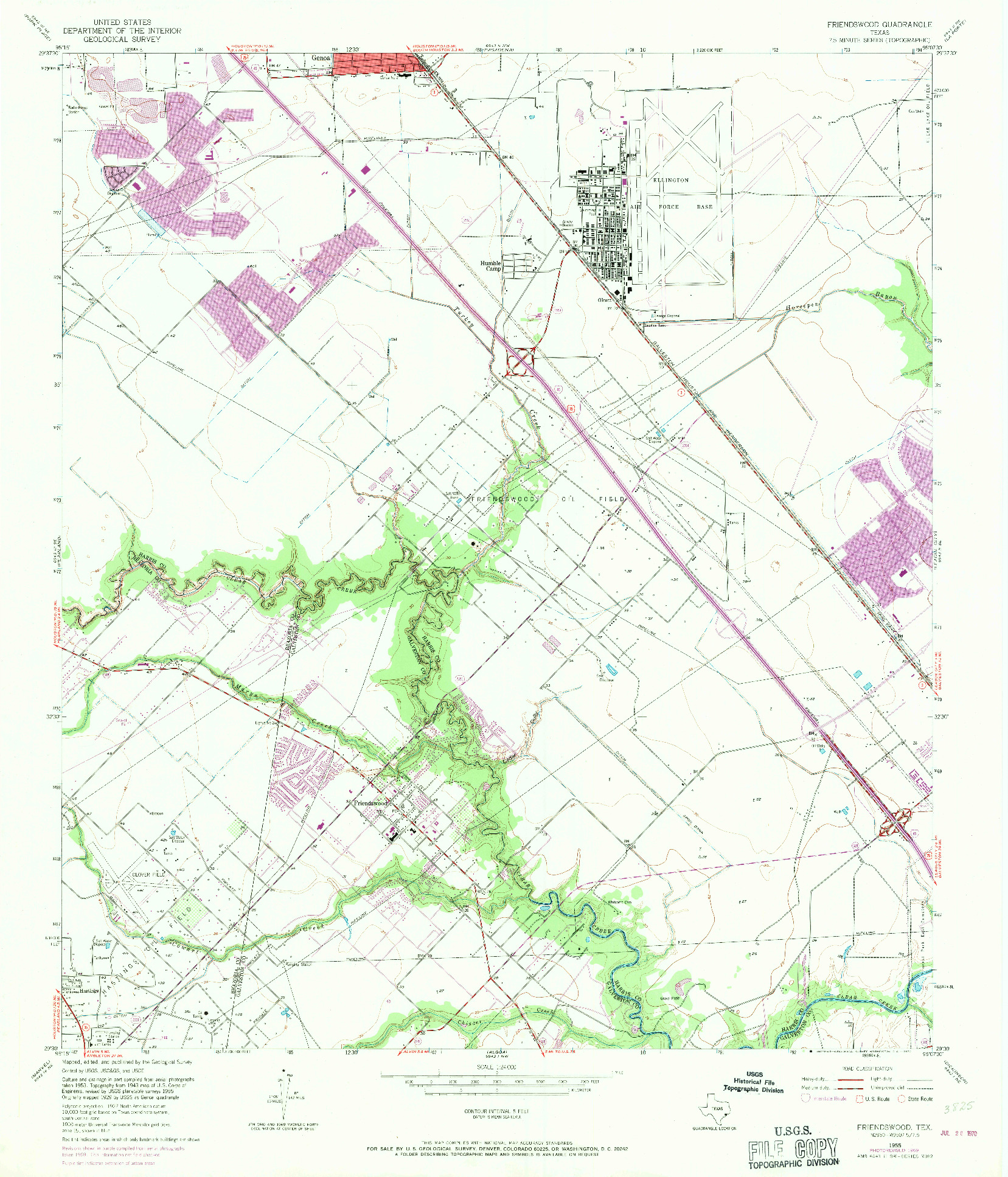 USGS 1:24000-SCALE QUADRANGLE FOR FRIENDSWOOD, TX 1955