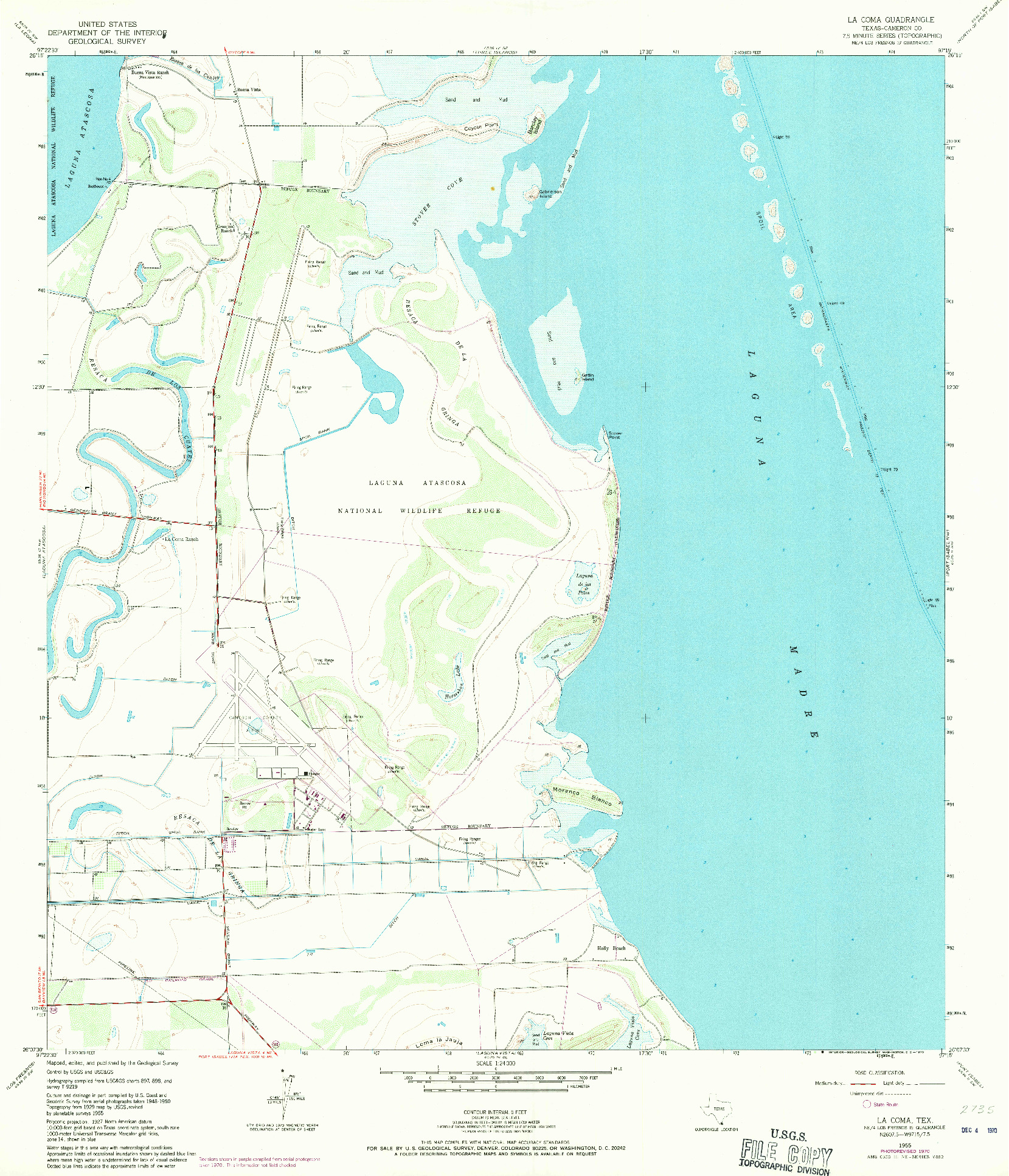 USGS 1:24000-SCALE QUADRANGLE FOR LA COMA, TX 1955