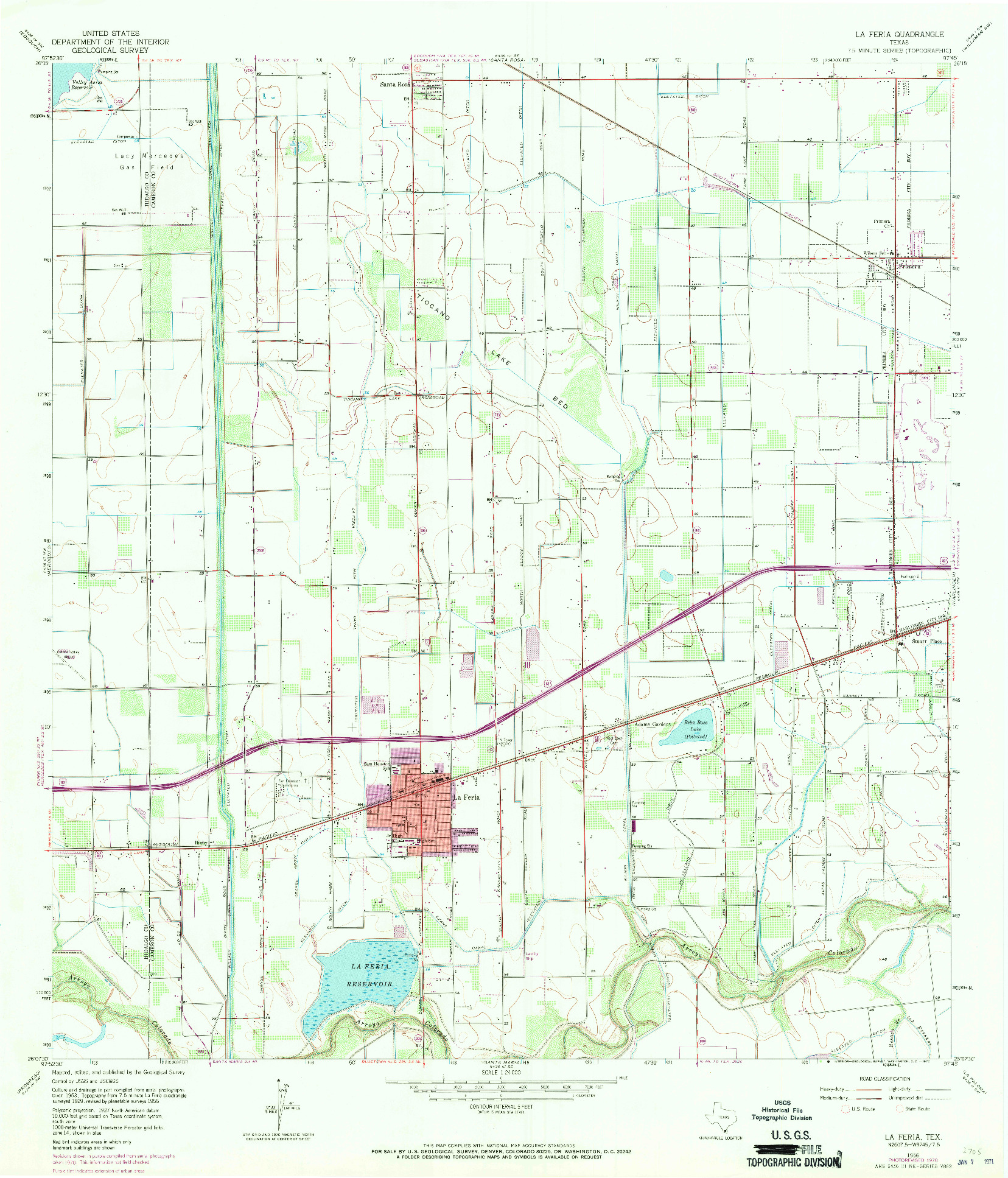 USGS 1:24000-SCALE QUADRANGLE FOR LA FERIA, TX 1956