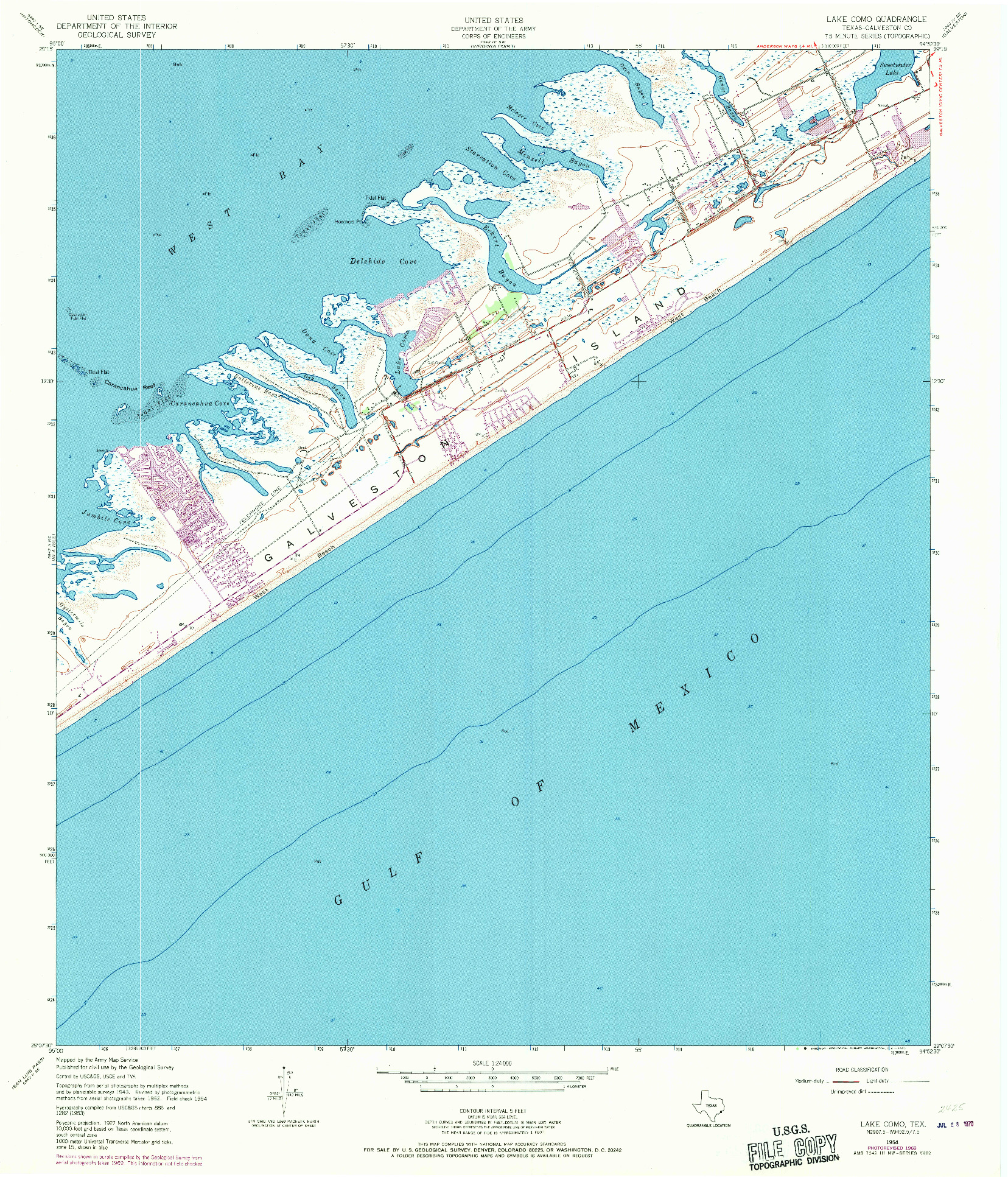 USGS 1:24000-SCALE QUADRANGLE FOR LAKE COMO, TX 1954