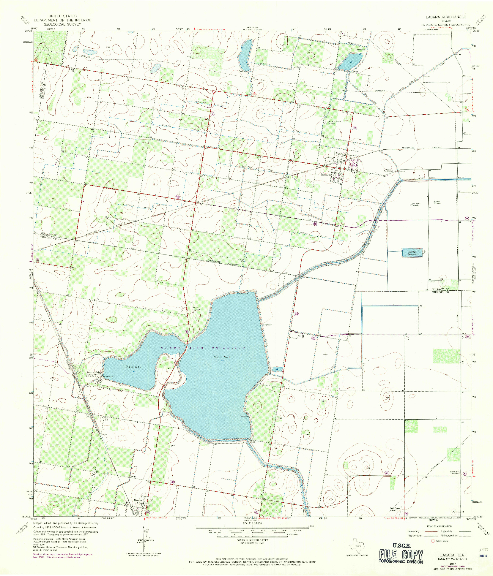 USGS 1:24000-SCALE QUADRANGLE FOR LASARA, TX 1957