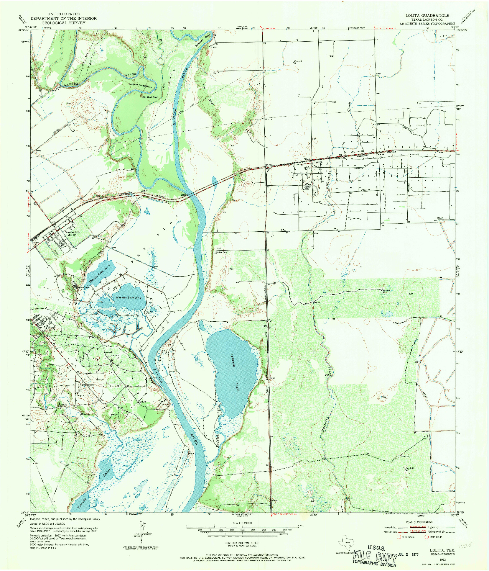 USGS 1:24000-SCALE QUADRANGLE FOR LOLITA, TX 1952