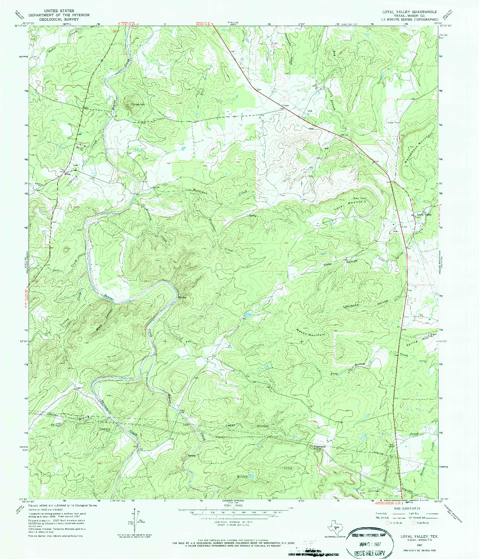 USGS 1:24000-SCALE QUADRANGLE FOR LOYAL VALLEY, TX 1967