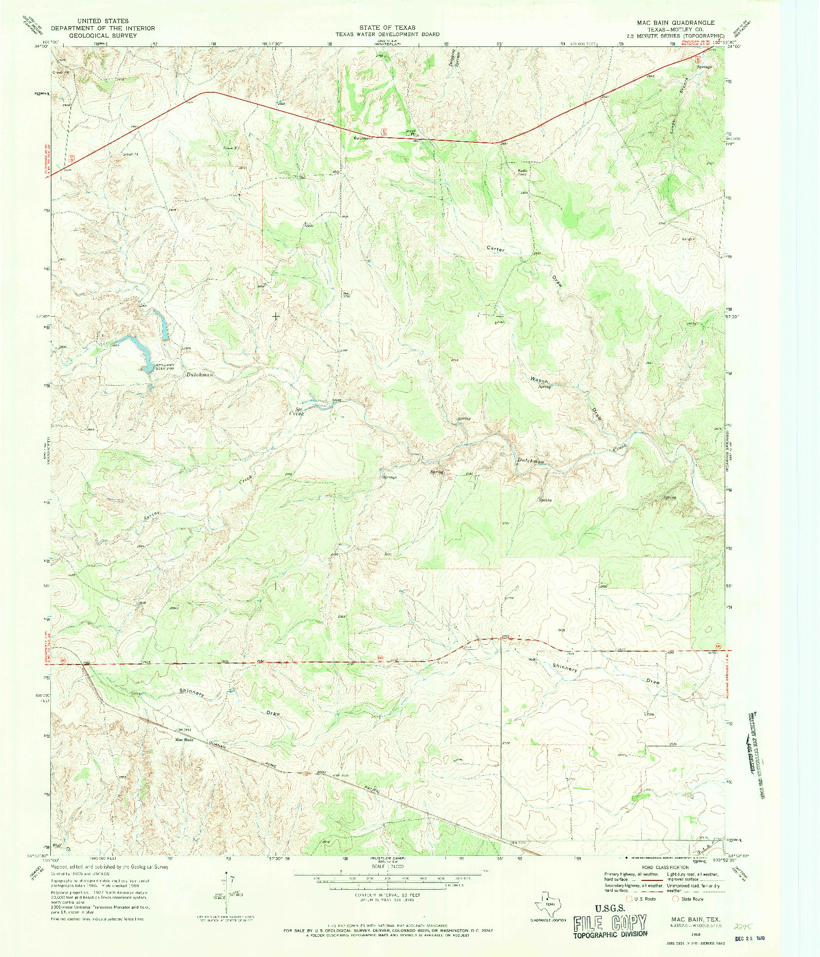 USGS 1:24000-SCALE QUADRANGLE FOR MAC BAIN, TX 1968