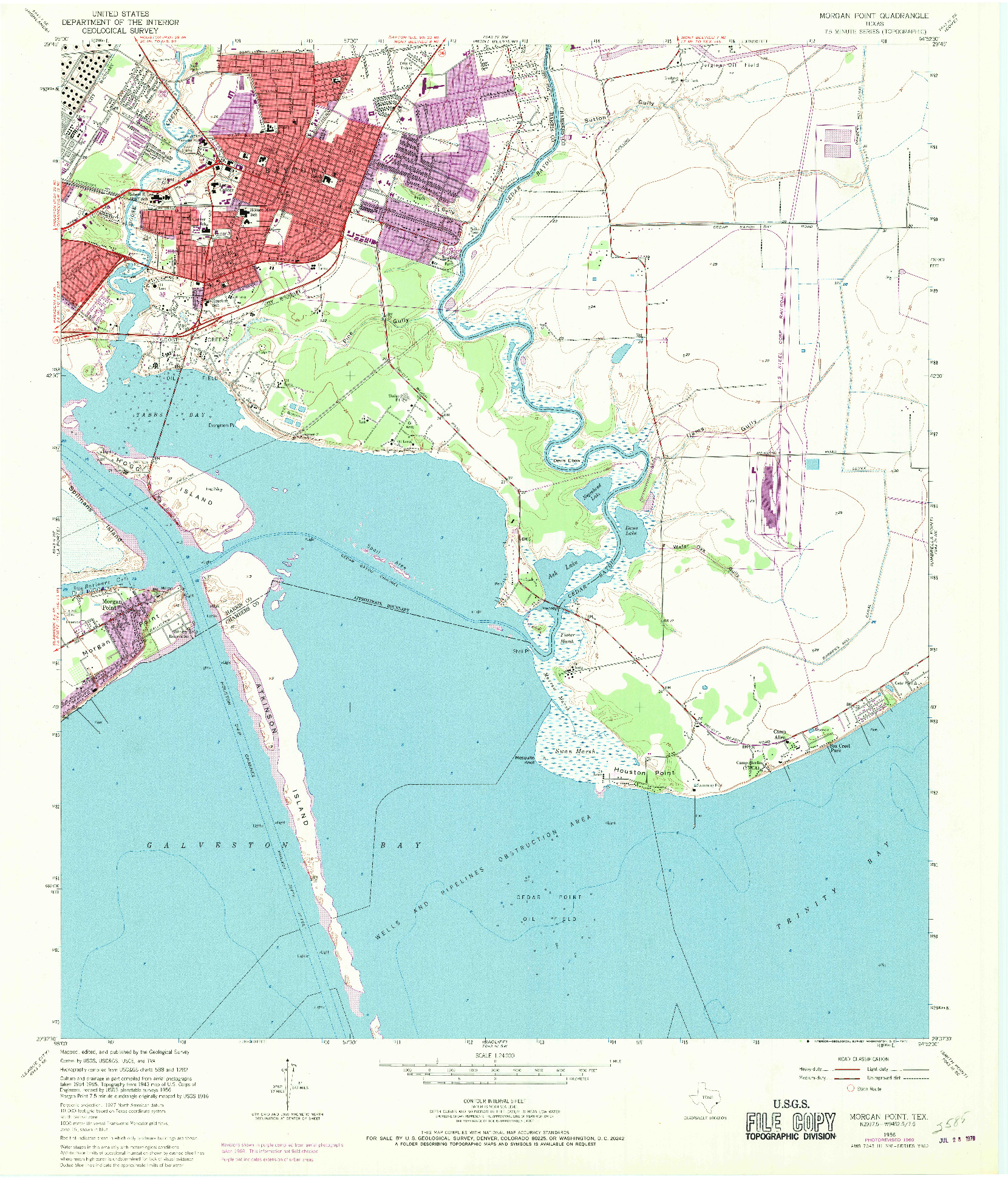 USGS 1:24000-SCALE QUADRANGLE FOR MORGAN POINT, TX 1956