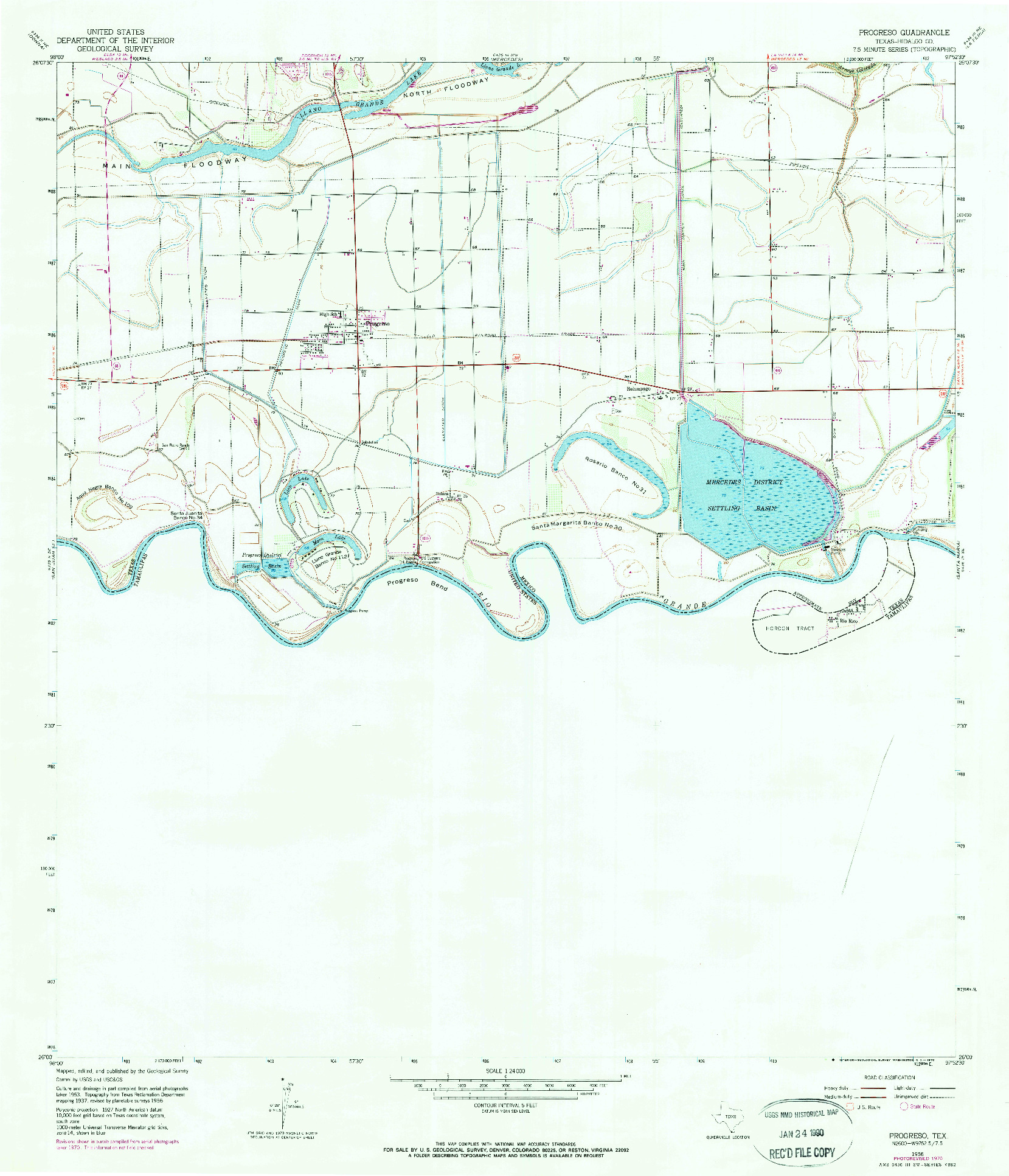 USGS 1:24000-SCALE QUADRANGLE FOR PROGRESO, TX 1956