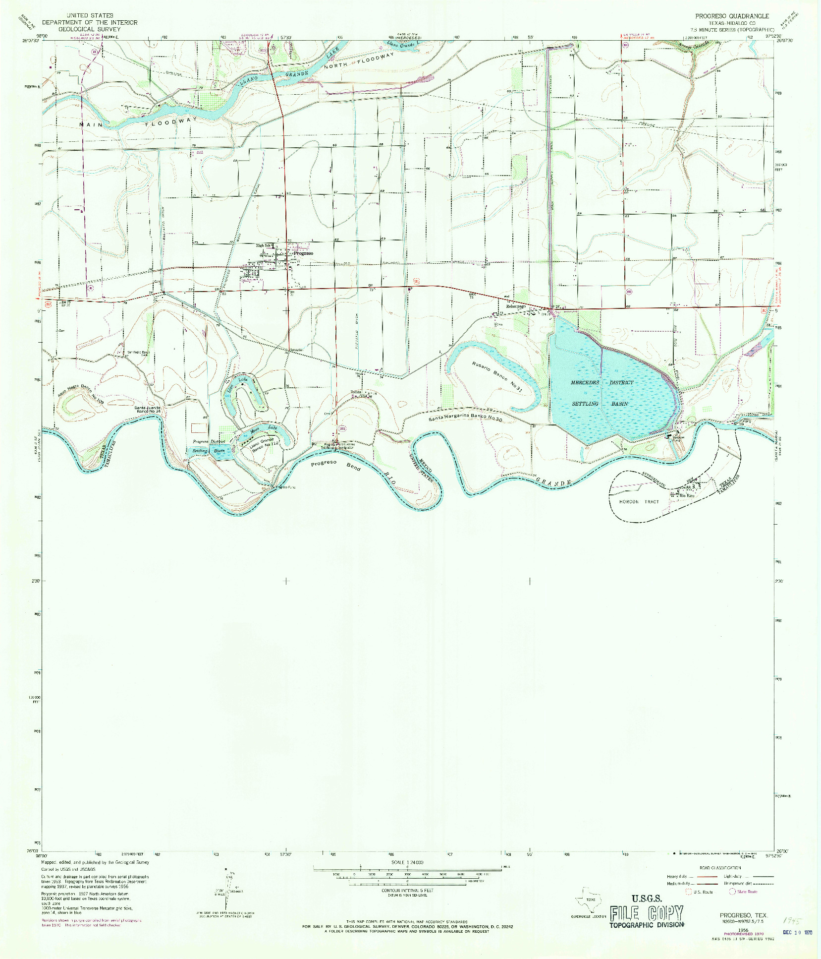 USGS 1:24000-SCALE QUADRANGLE FOR PROGRESO, TX 1956