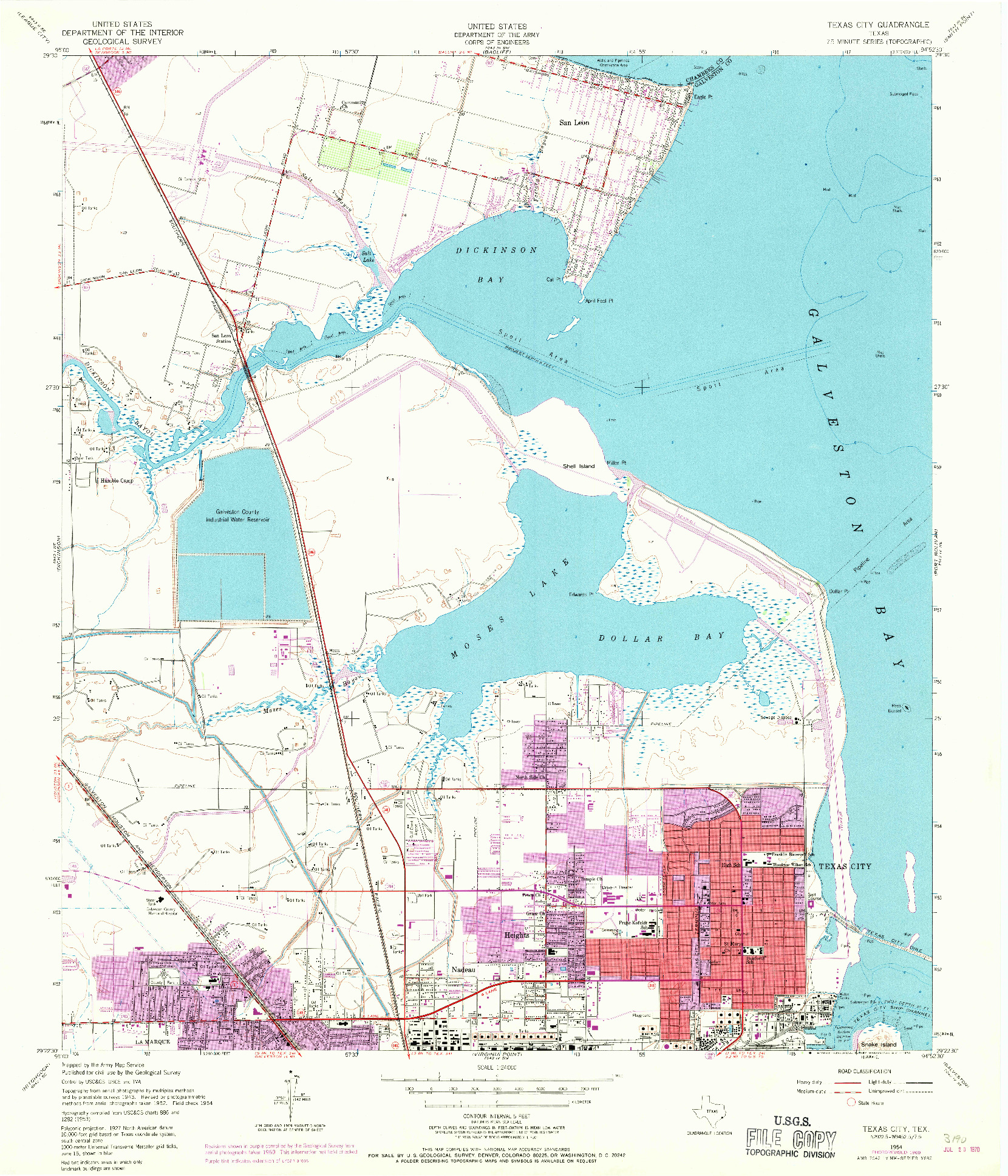 USGS 1:24000-SCALE QUADRANGLE FOR TEXAS CITY, TX 1954