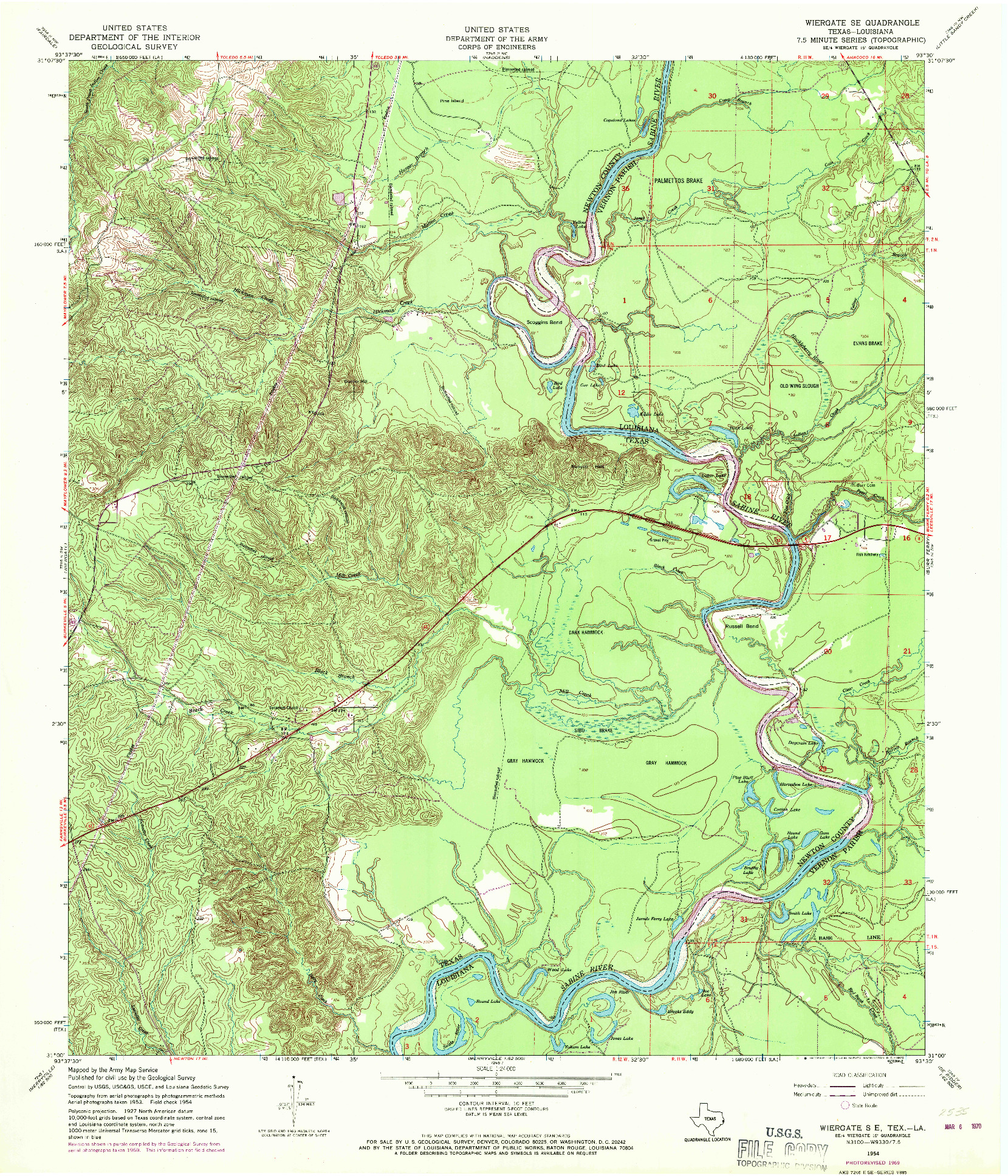 USGS 1:24000-SCALE QUADRANGLE FOR WIERGATE SE, TX 1954