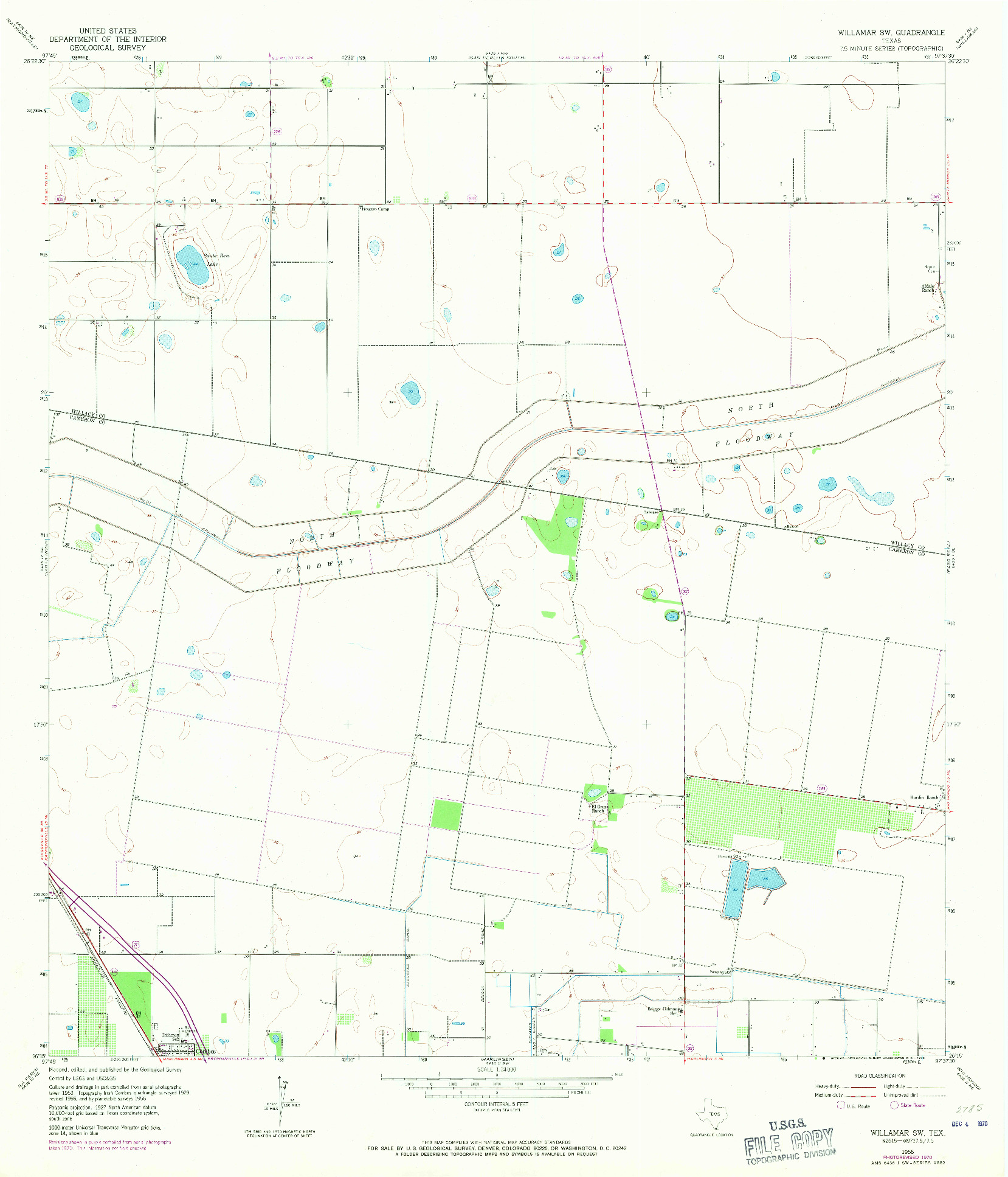 USGS 1:24000-SCALE QUADRANGLE FOR WILLAMAR SW, TX 1956