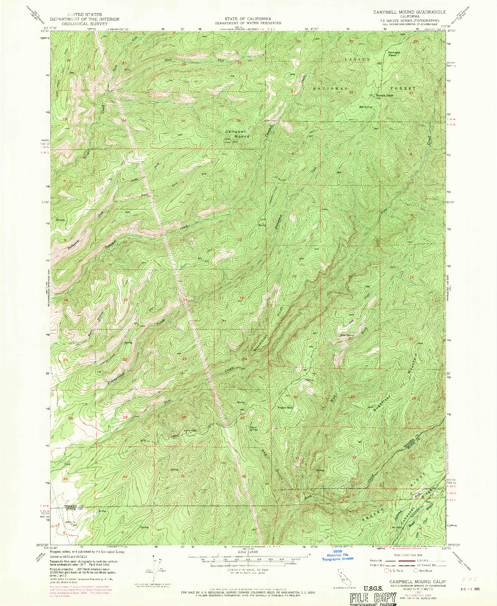 USGS 1:24000-SCALE QUADRANGLE FOR CAMPBELL MOUND, CA 1952