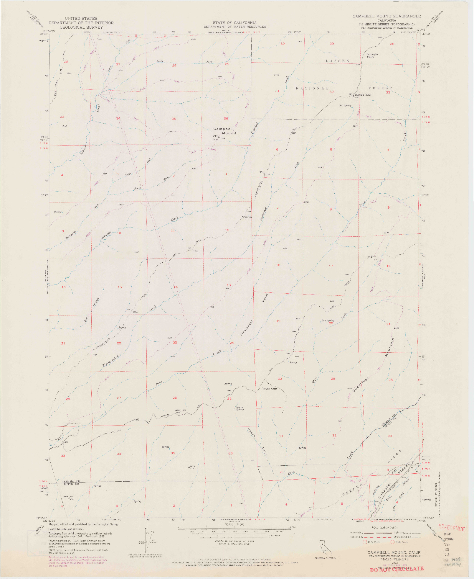 USGS 1:24000-SCALE QUADRANGLE FOR CAMPBELL MOUND, CA 1952