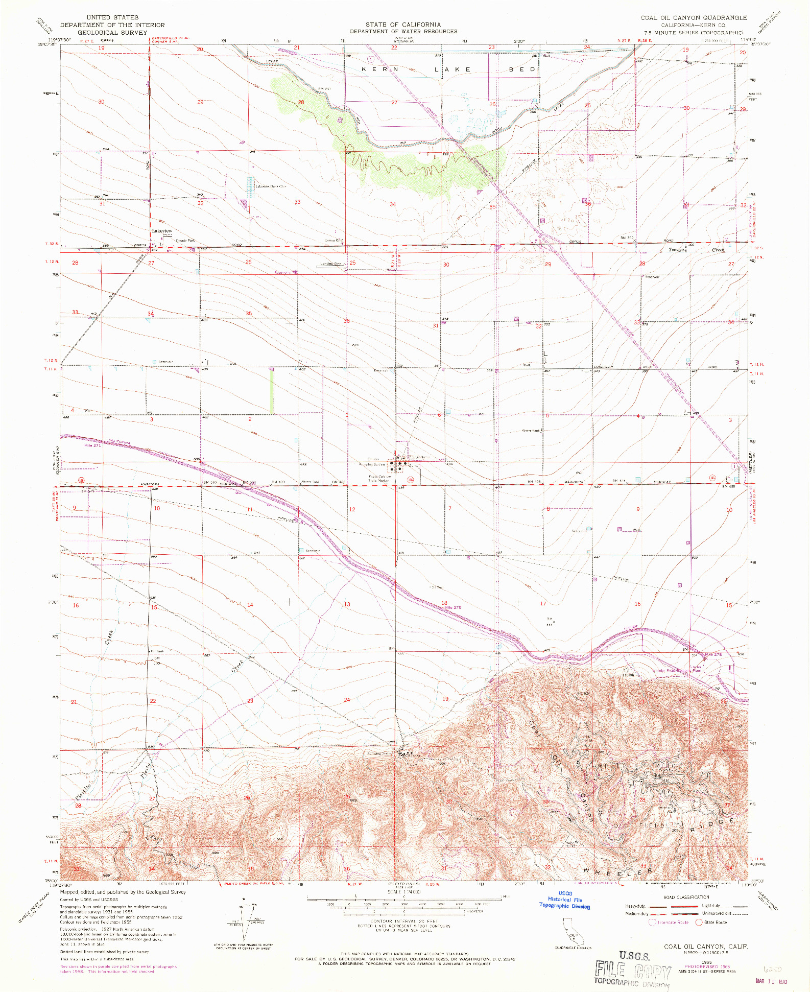 USGS 1:24000-SCALE QUADRANGLE FOR COAL OIL CANYON, CA 1955