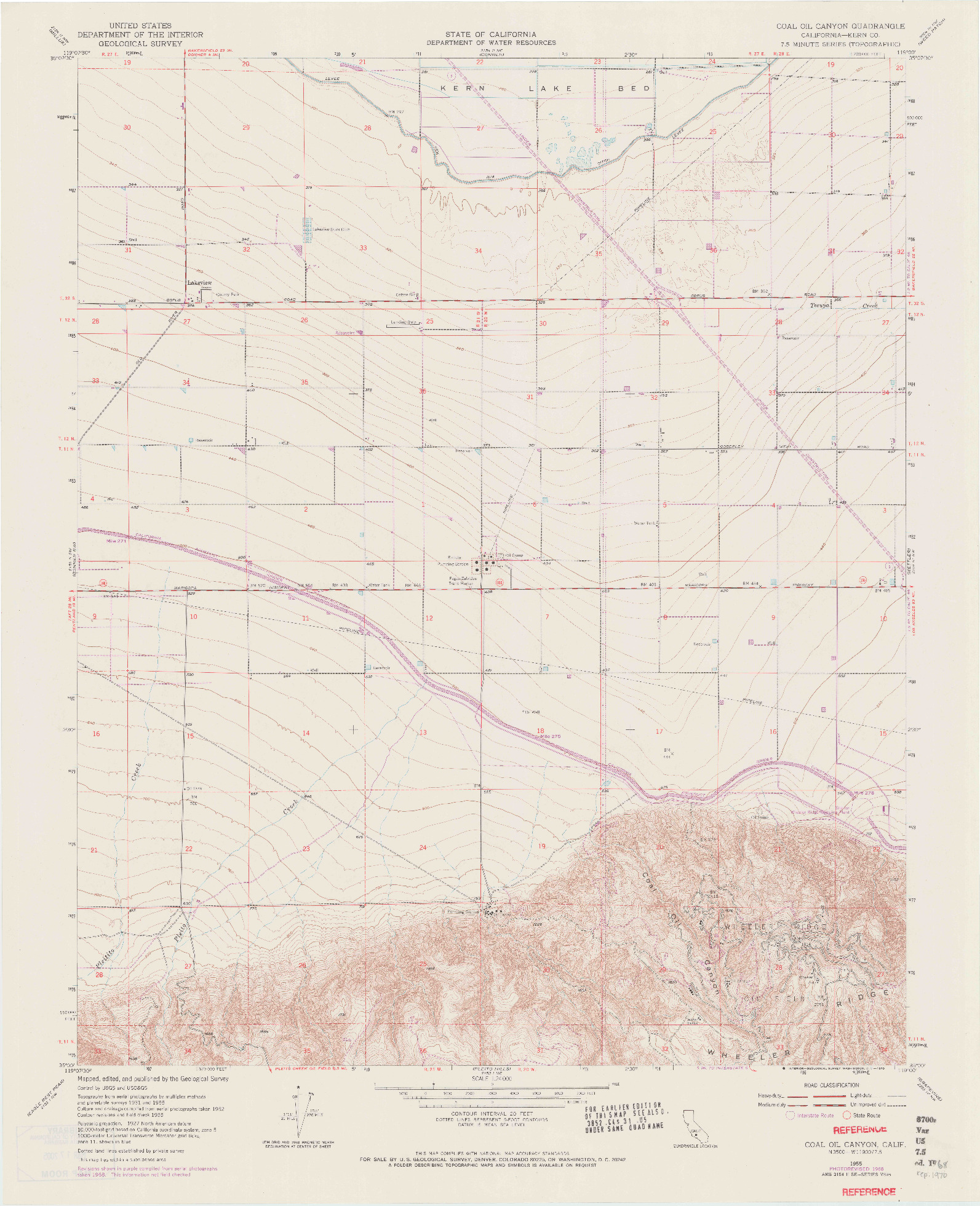 USGS 1:24000-SCALE QUADRANGLE FOR COAL OIL CANYON, CA 1955