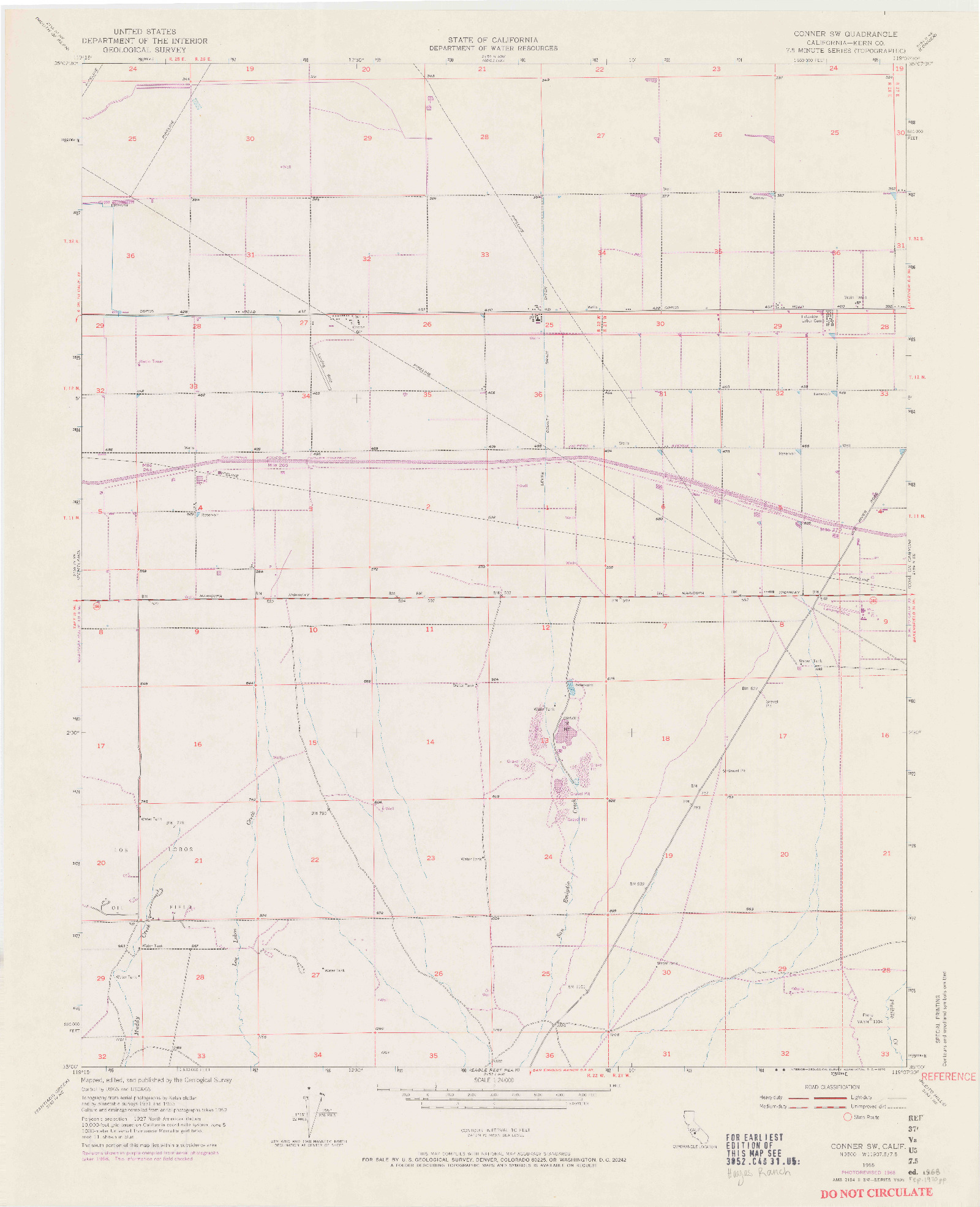 USGS 1:24000-SCALE QUADRANGLE FOR CONNER SW, CA 1955