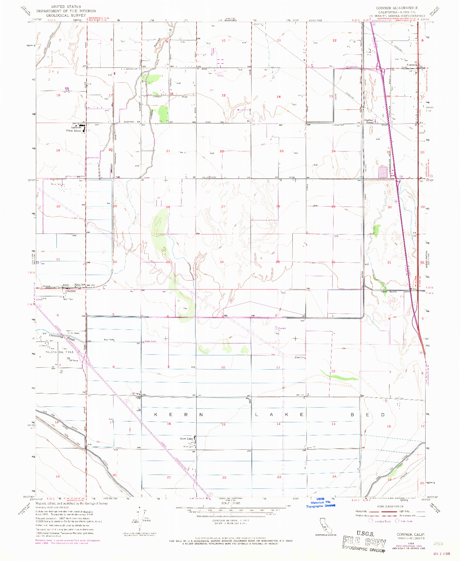 USGS 1:24000-SCALE QUADRANGLE FOR CONNER, CA 1954