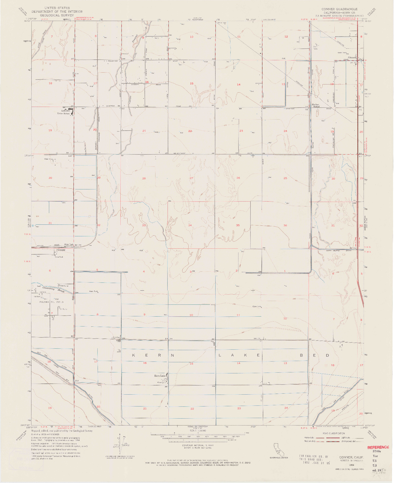 USGS 1:24000-SCALE QUADRANGLE FOR CONNER, CA 1954
