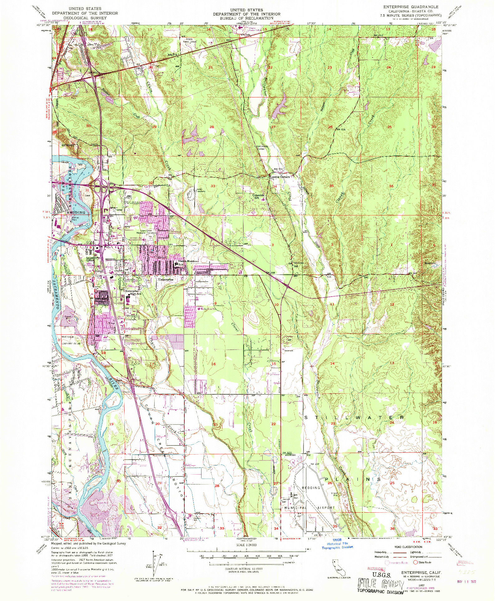 USGS 1:24000-SCALE QUADRANGLE FOR ENTERPRISE, CA 1957