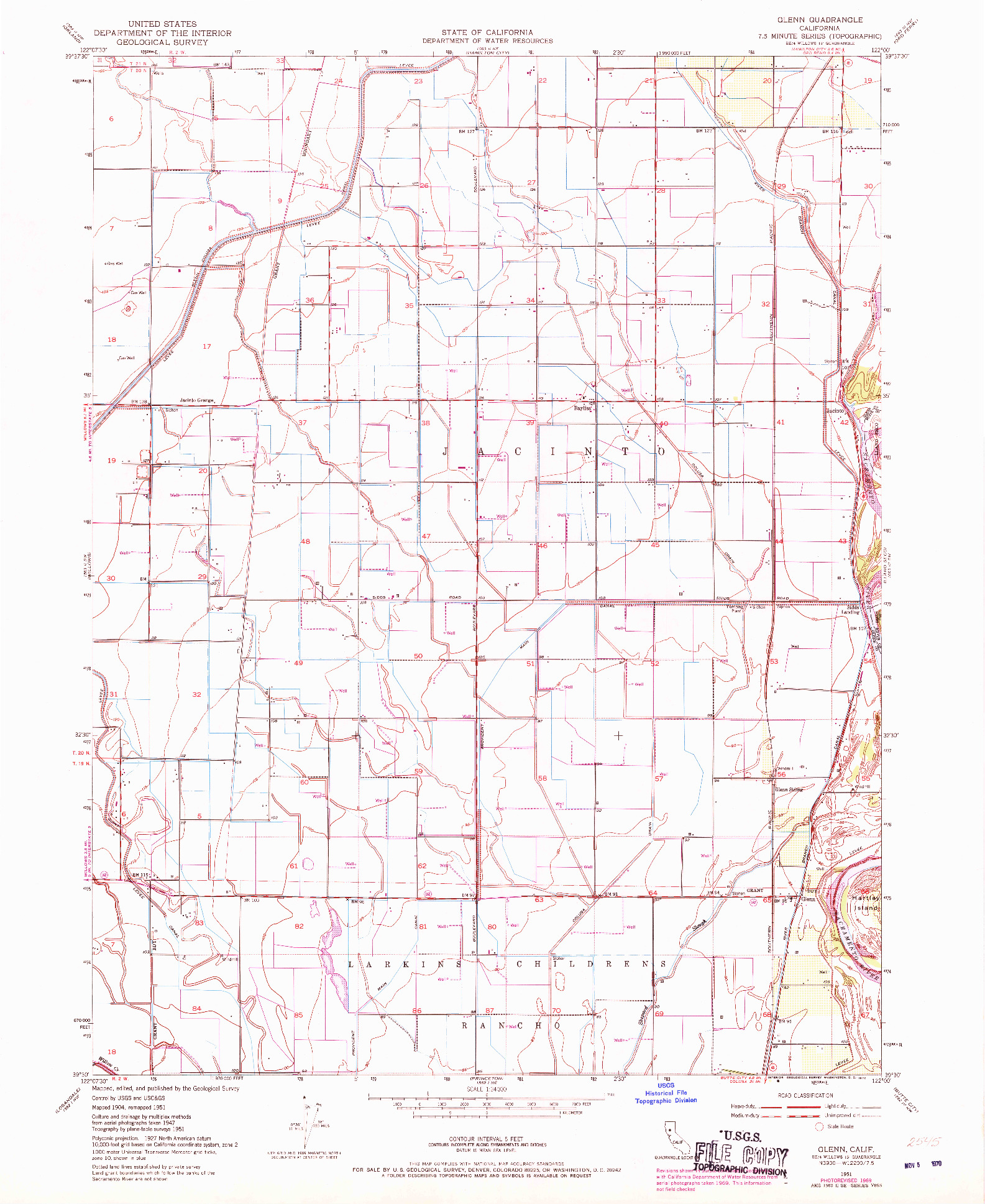 USGS 1:24000-SCALE QUADRANGLE FOR GLENN, CA 1951