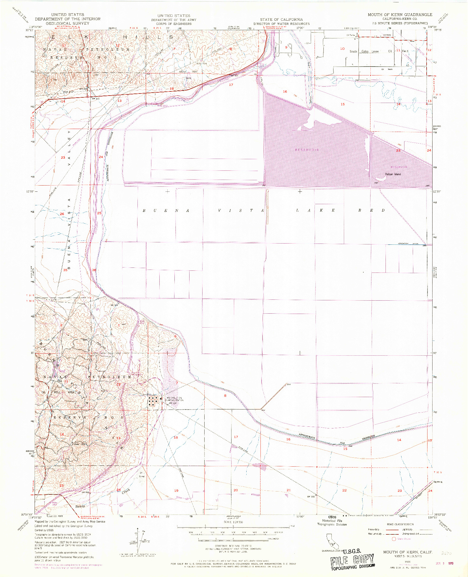 USGS 1:24000-SCALE QUADRANGLE FOR MOUTH OF KERN, CA 1950