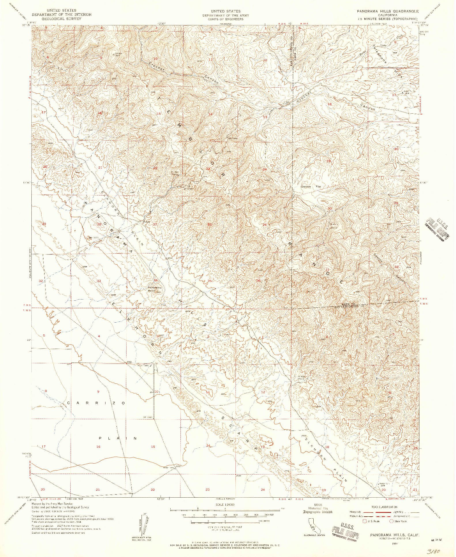 USGS 1:24000-SCALE QUADRANGLE FOR PANORAMA HILLS, CA 1954