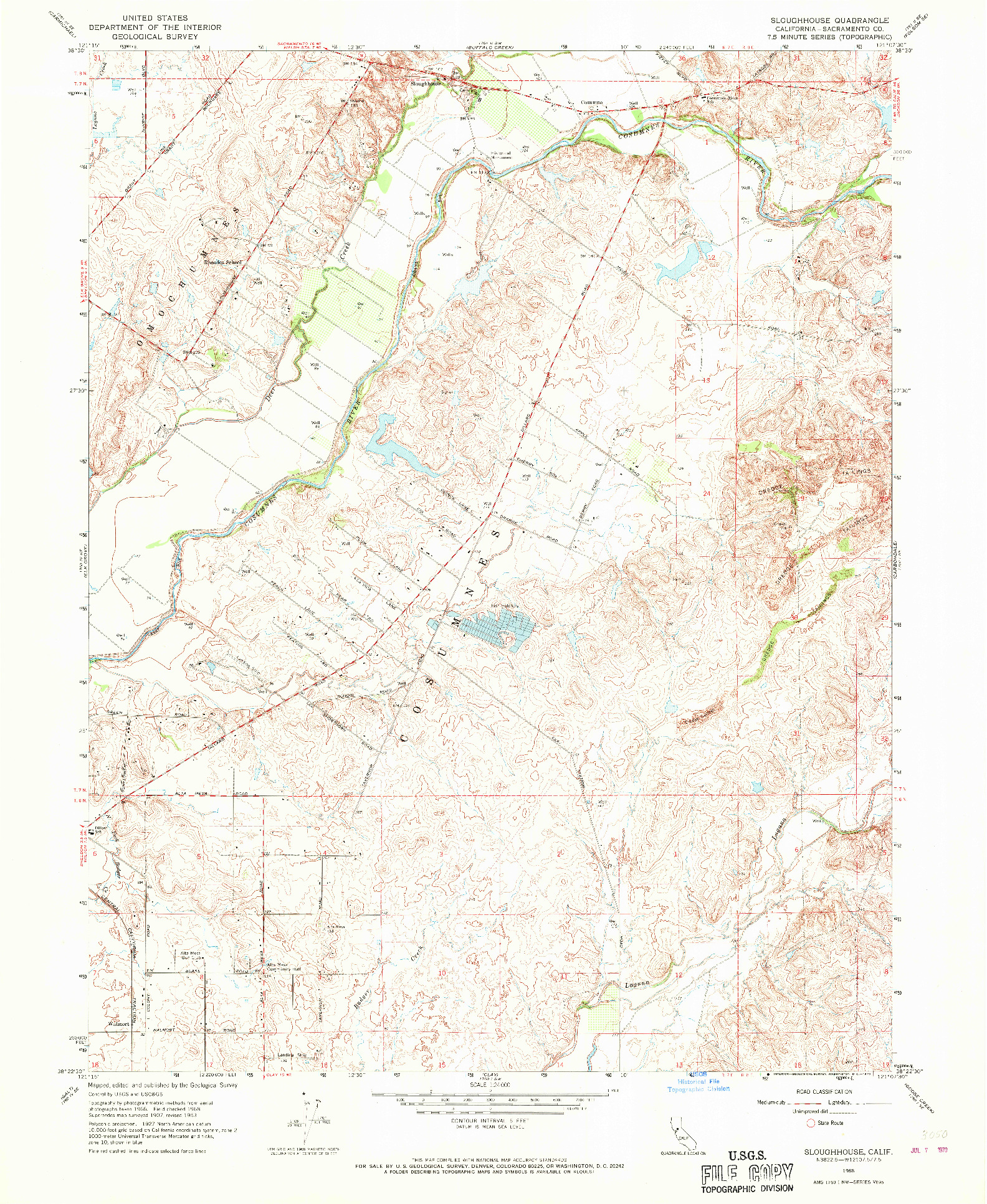 USGS 1:24000-SCALE QUADRANGLE FOR SLOUGHHOUSE, CA 1968