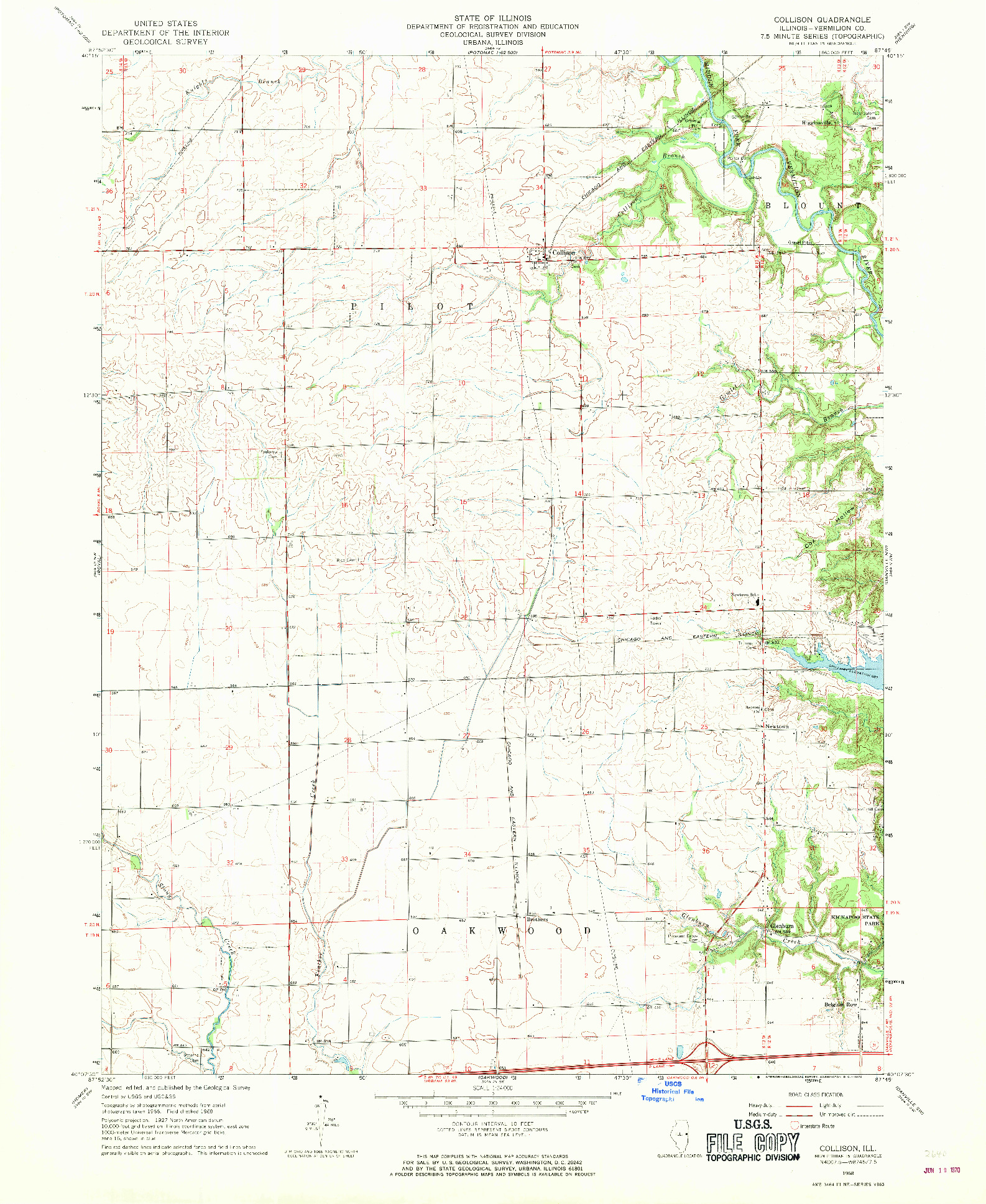 USGS 1:24000-SCALE QUADRANGLE FOR COLLISON, IL 1968
