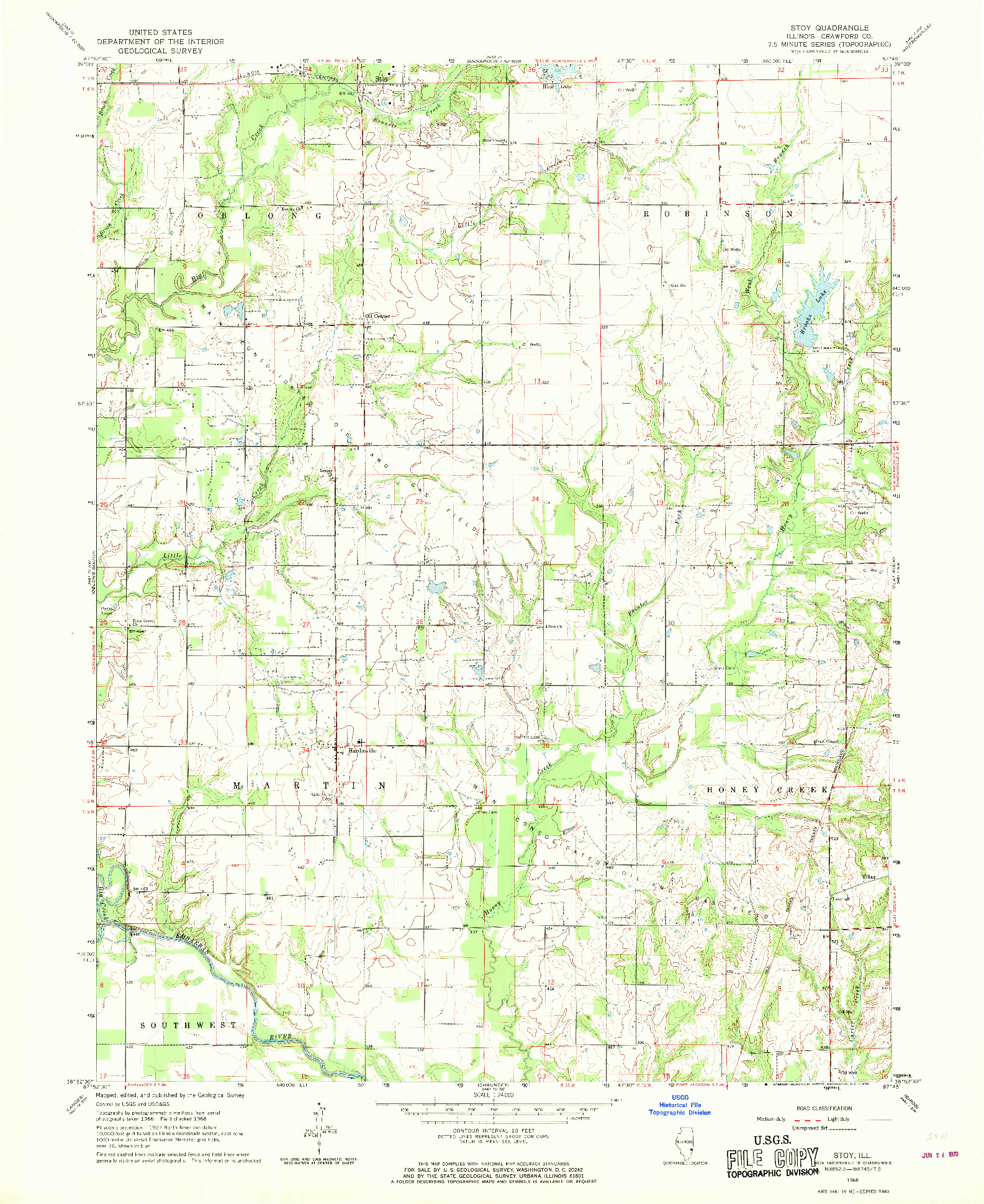 USGS 1:24000-SCALE QUADRANGLE FOR STOY, IL 1968