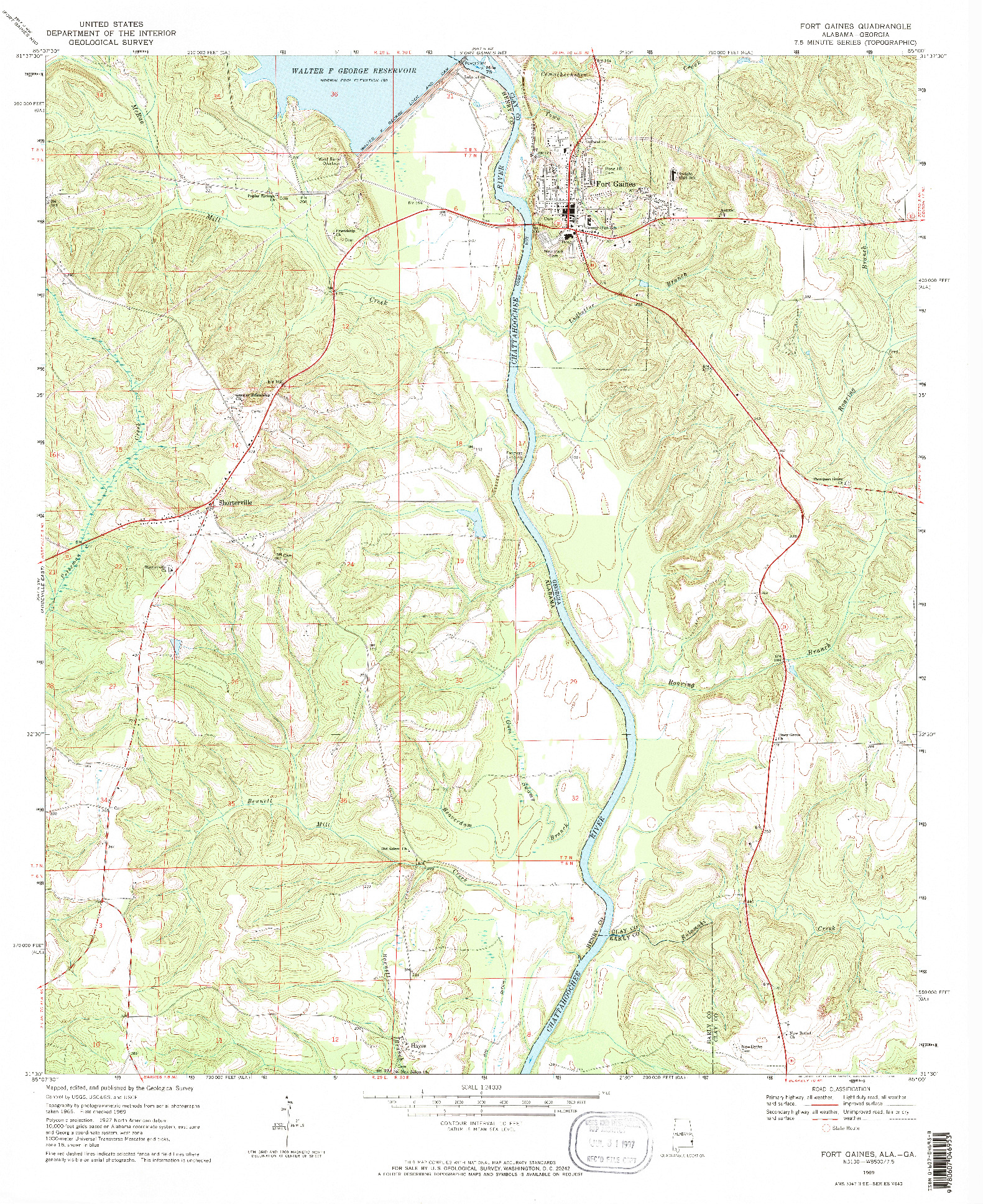 USGS 1:24000-SCALE QUADRANGLE FOR FORT GAINES, AL 1969