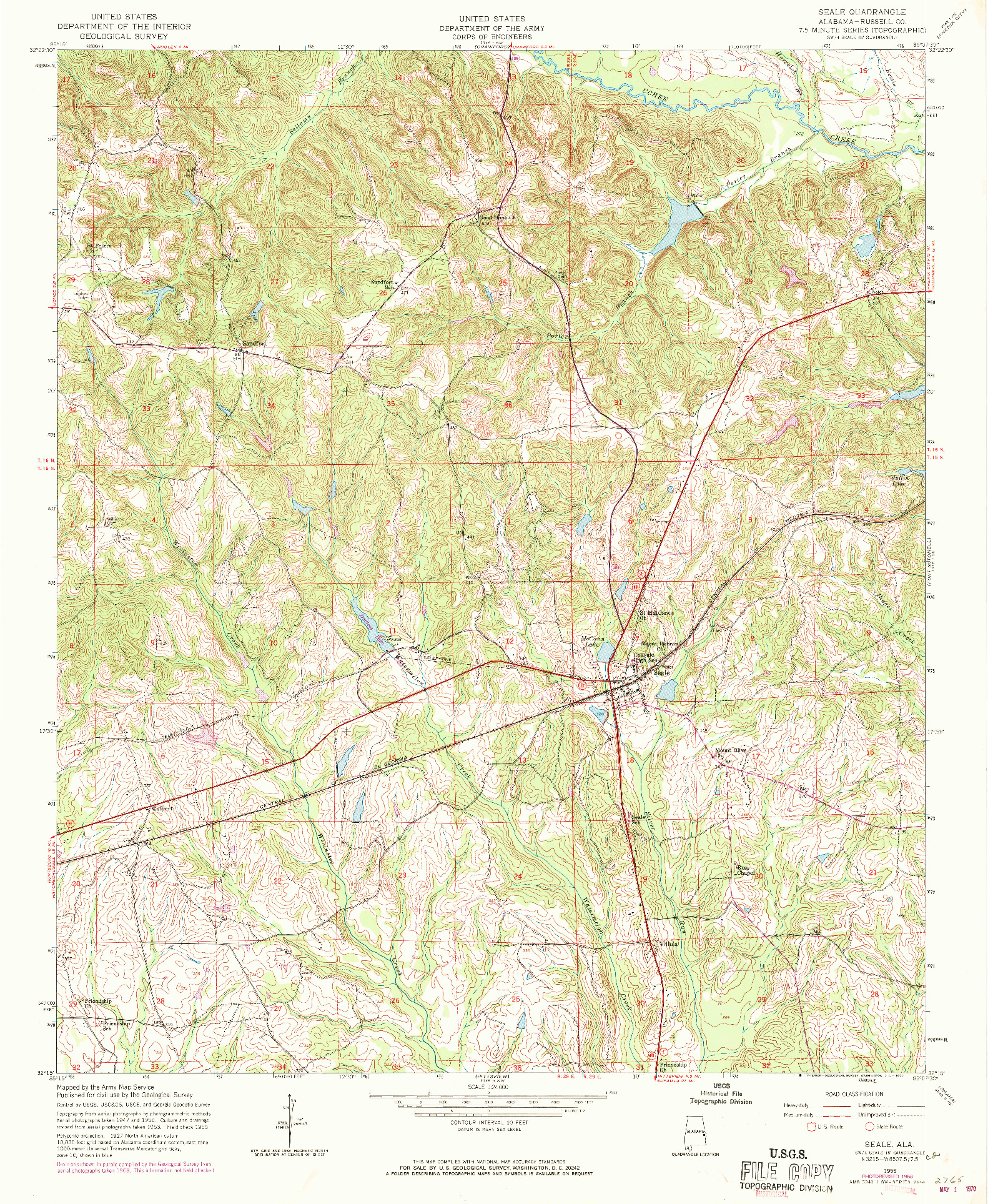 USGS 1:24000-SCALE QUADRANGLE FOR SEALE, AL 1955