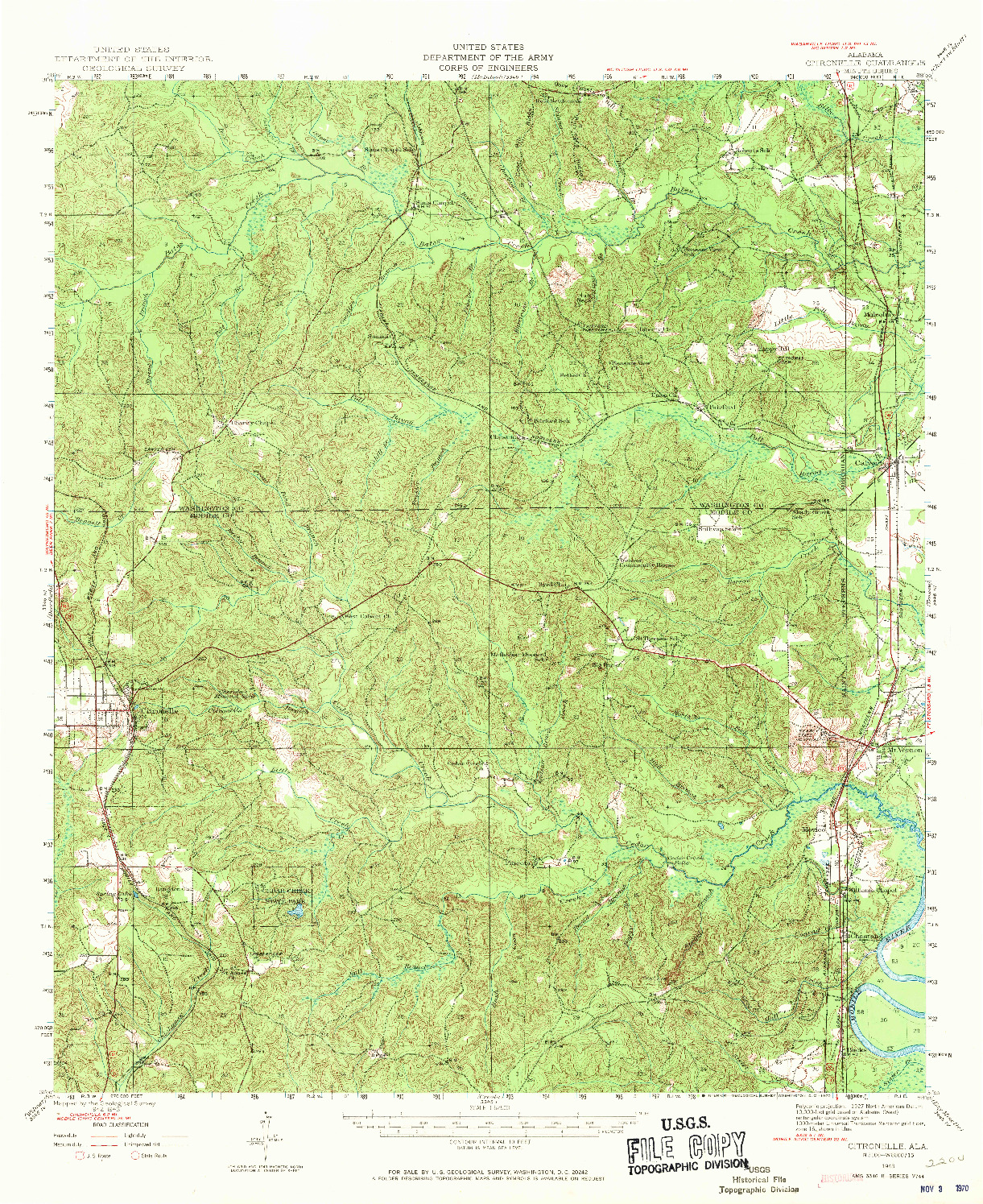 USGS 1:62500-SCALE QUADRANGLE FOR CITRONELLE, AL 1943