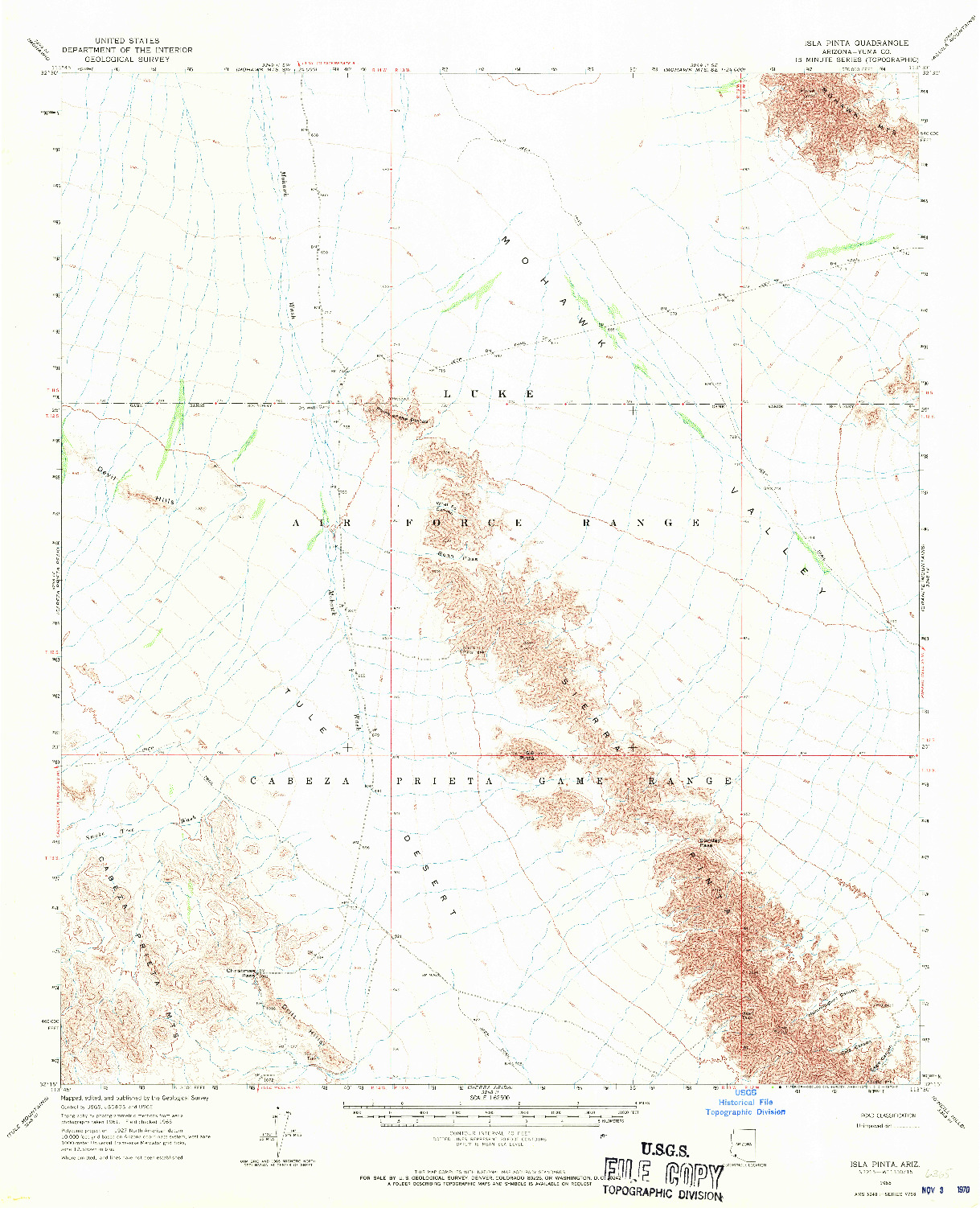 USGS 1:62500-SCALE QUADRANGLE FOR ISLA PINTA, AZ 1965