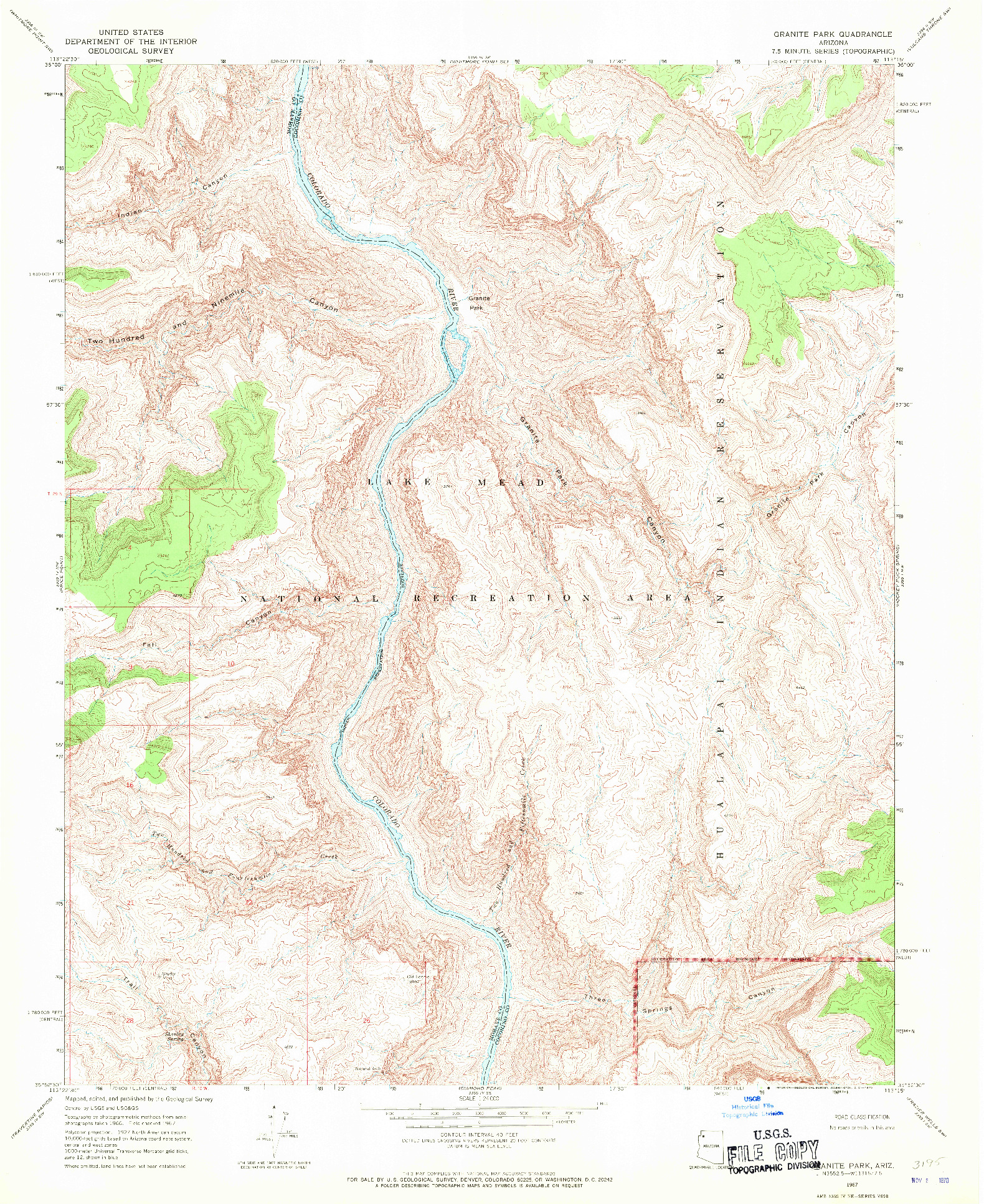 USGS 1:24000-SCALE QUADRANGLE FOR GRANITE PARK, AZ 1967