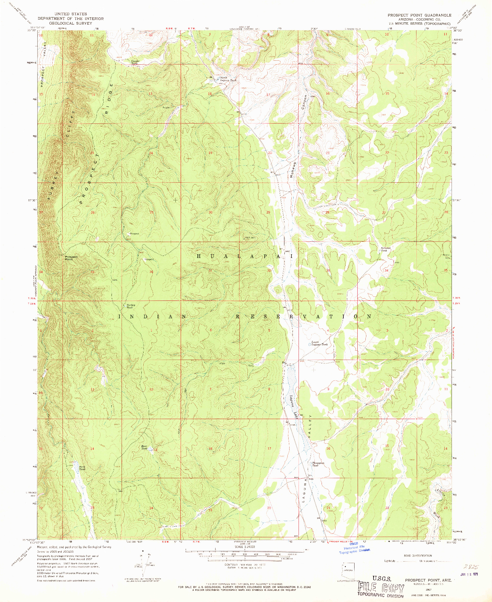 USGS 1:24000-SCALE QUADRANGLE FOR PROSPECT POINT, AZ 1967