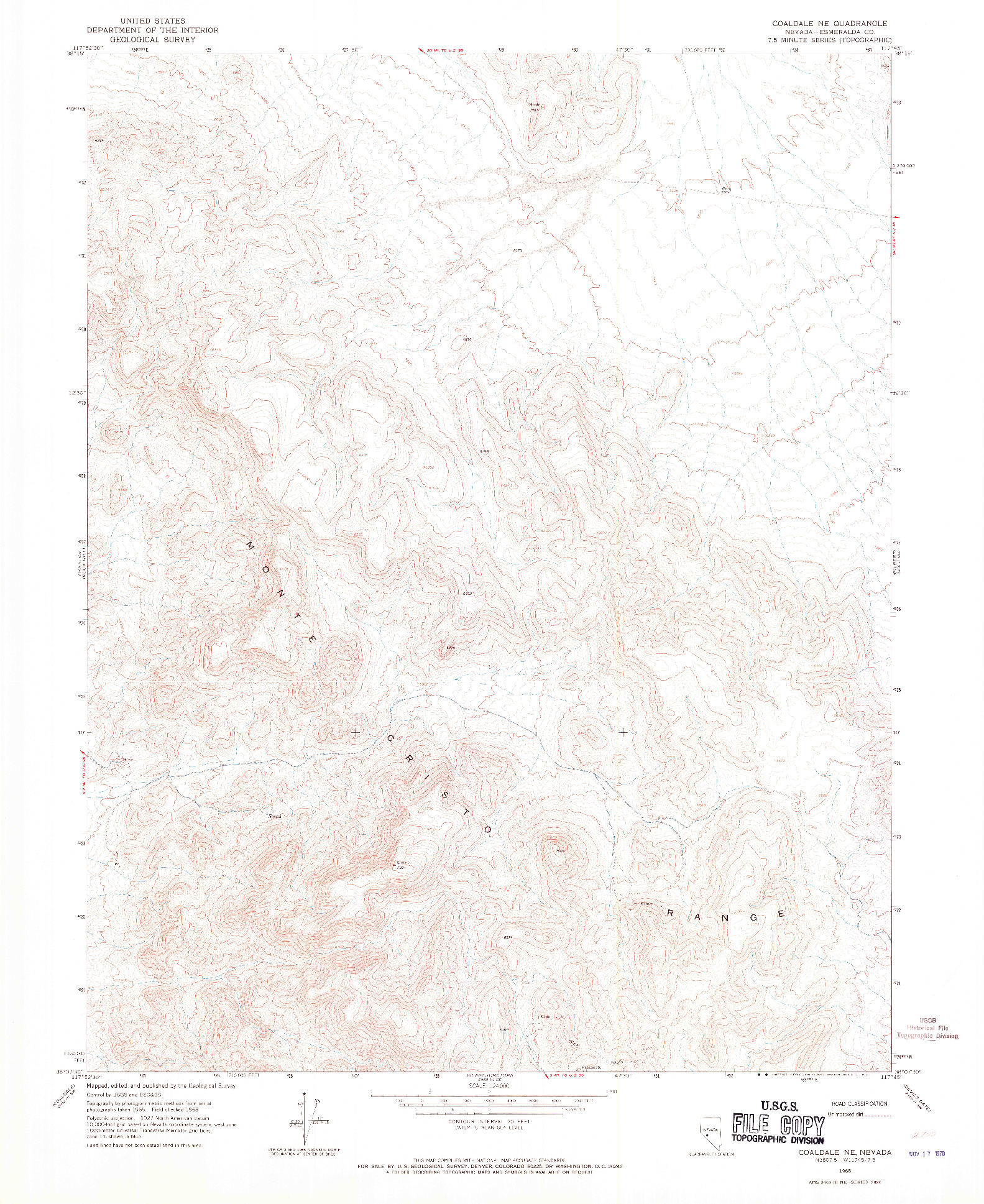 USGS 1:24000-SCALE QUADRANGLE FOR COALDALE NE, NV 1968