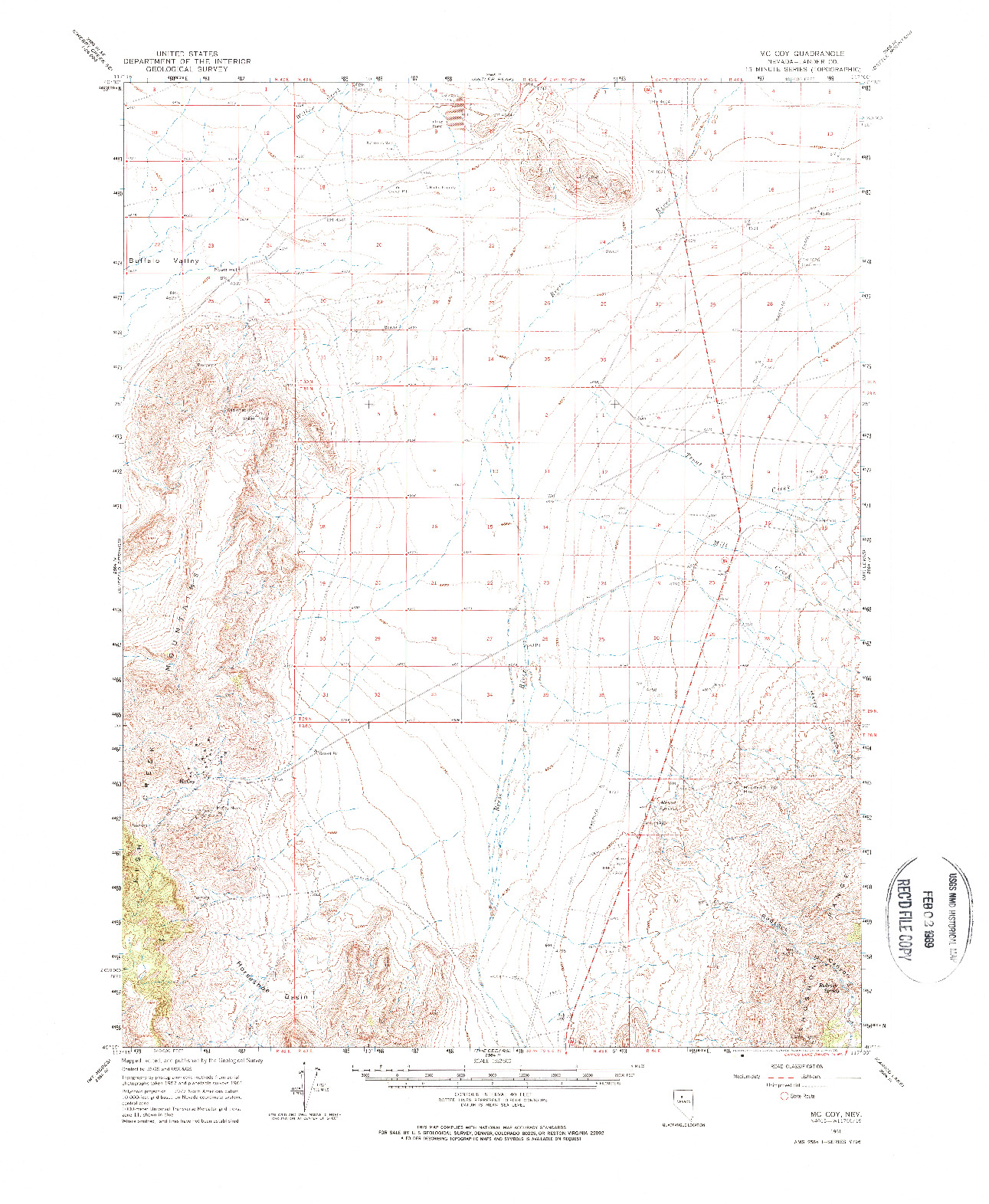 USGS 1:62500-SCALE QUADRANGLE FOR MC COY, NV 1961