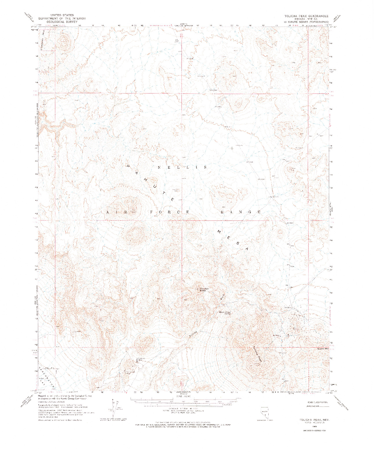 USGS 1:62500-SCALE QUADRANGLE FOR TOLICHA PEAK, NV 1968