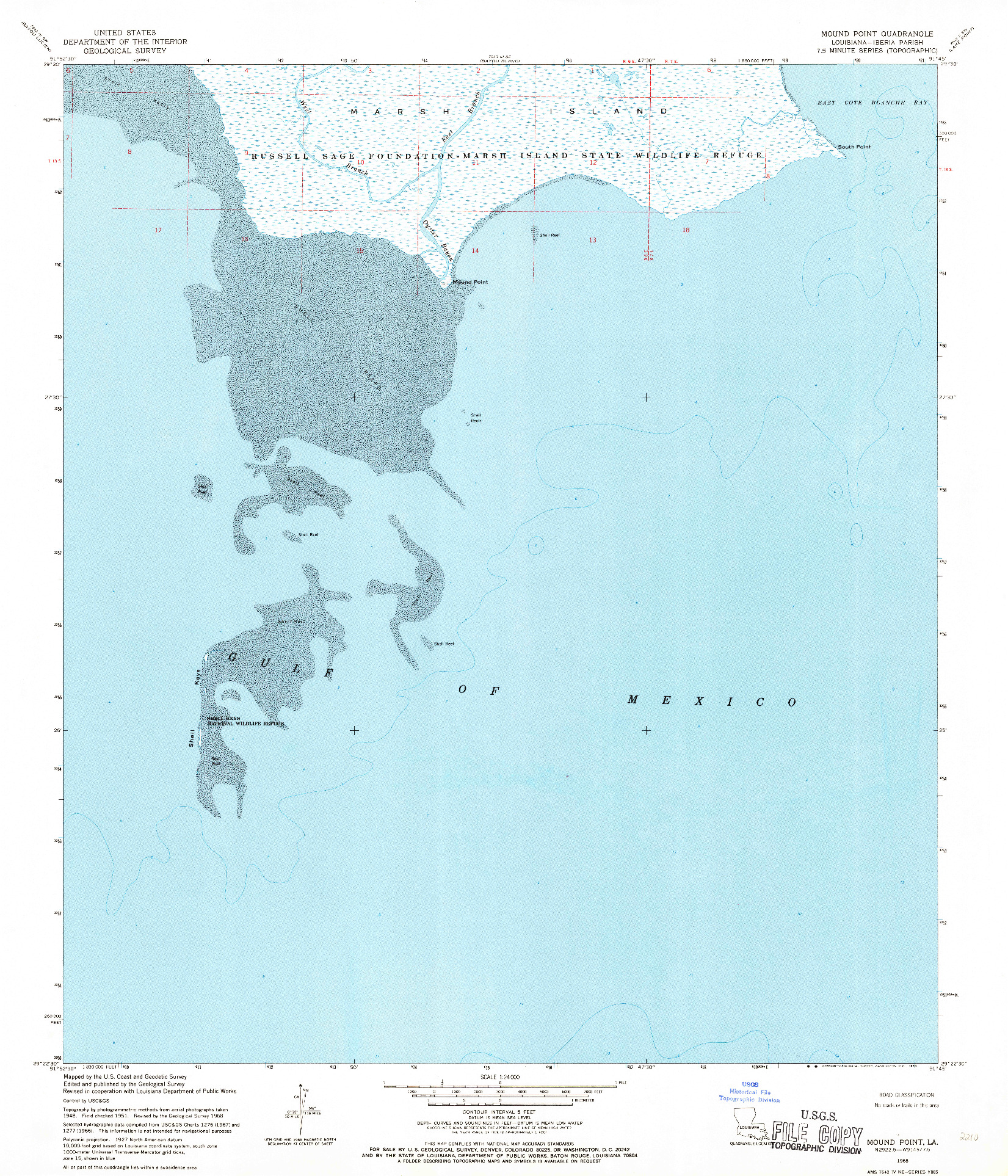 USGS 1:24000-SCALE QUADRANGLE FOR MOUND POINT, LA 1968