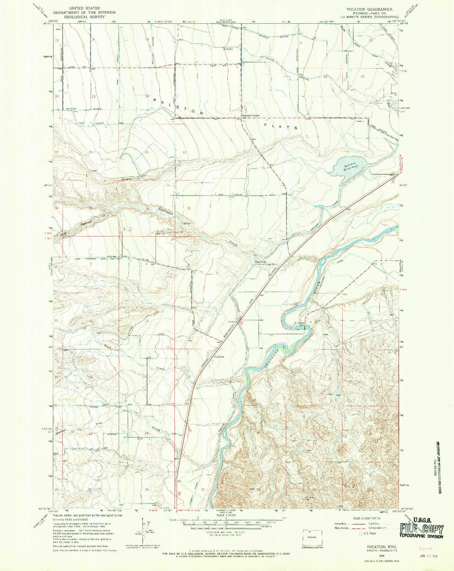 USGS 1:24000-SCALE QUADRANGLE FOR VOCATION, WY 1966