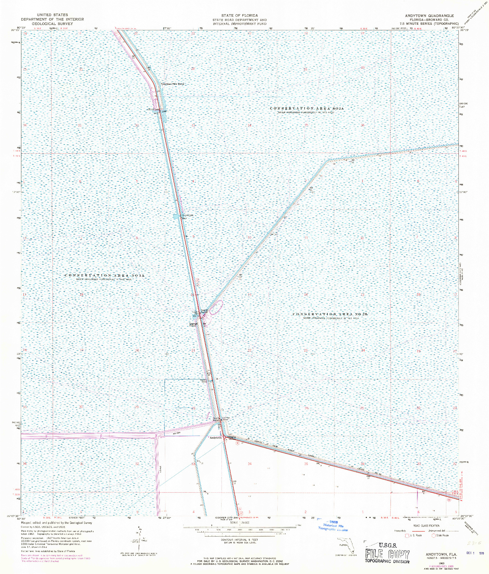 USGS 1:24000-SCALE QUADRANGLE FOR ANDYTOWN, FL 1963
