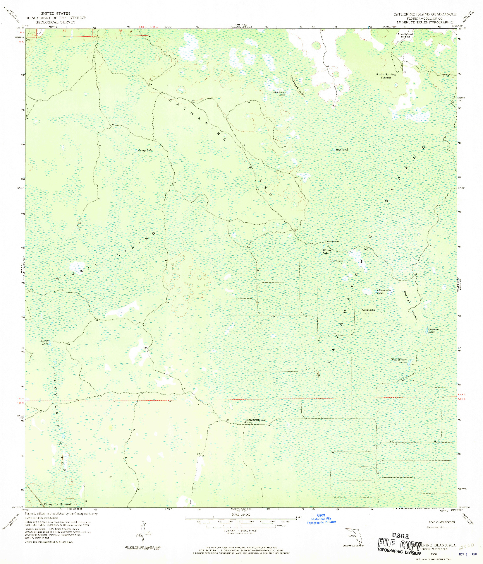 USGS 1:24000-SCALE QUADRANGLE FOR CATHERINE ISLAND, FL 1958