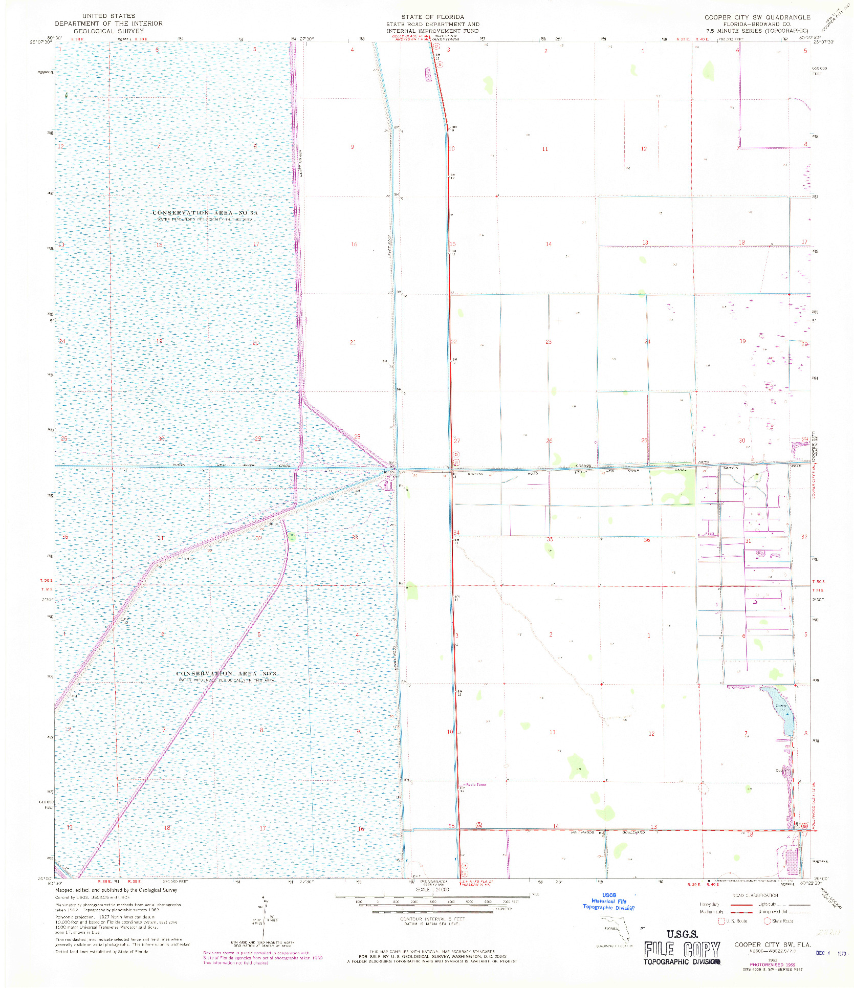 USGS 1:24000-SCALE QUADRANGLE FOR COOPER CITY SW, FL 1963